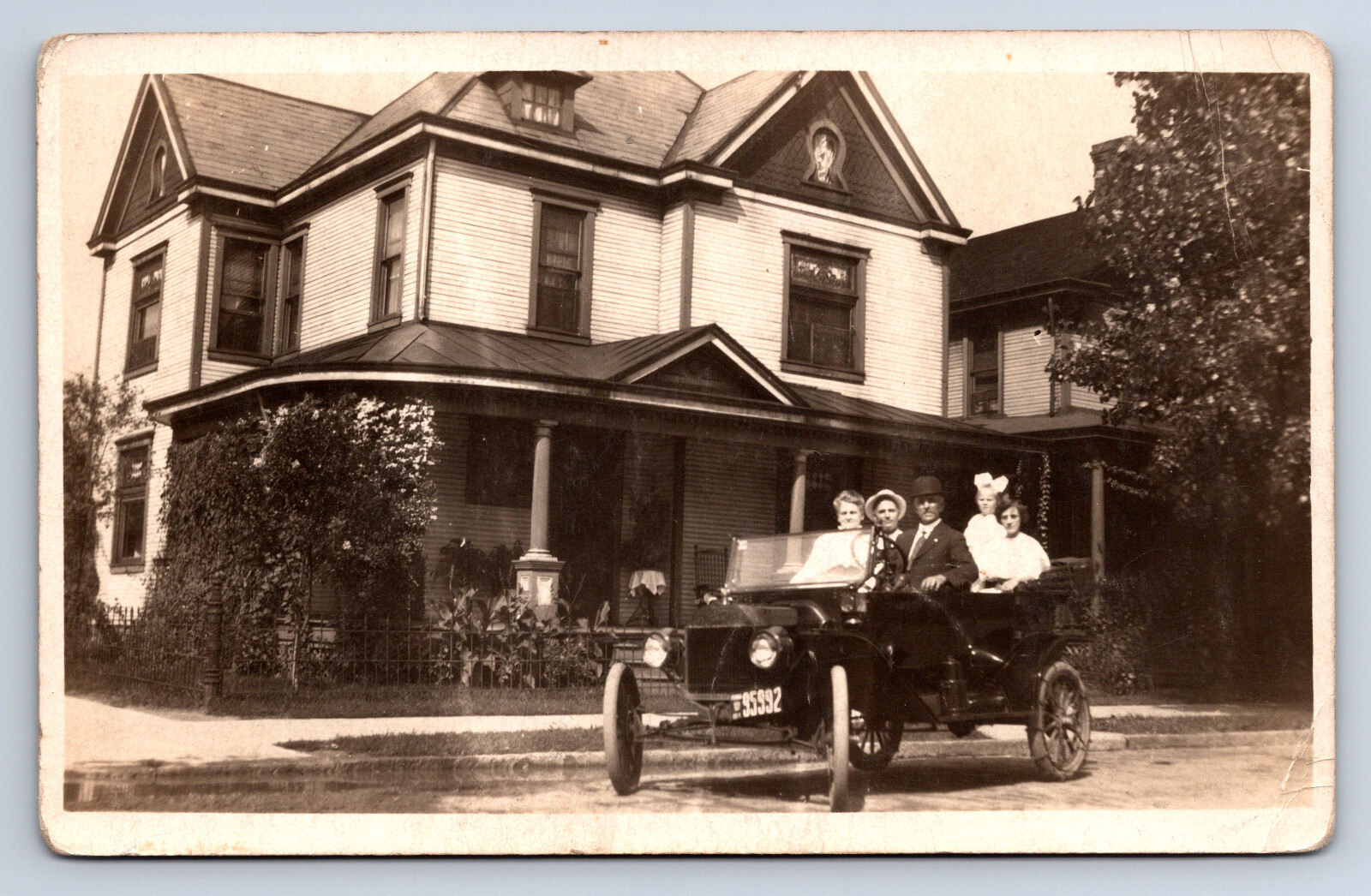 Vintage RPPC Early Automobile Car by House 1914 Oteco NY to Hiawatha KS S8
