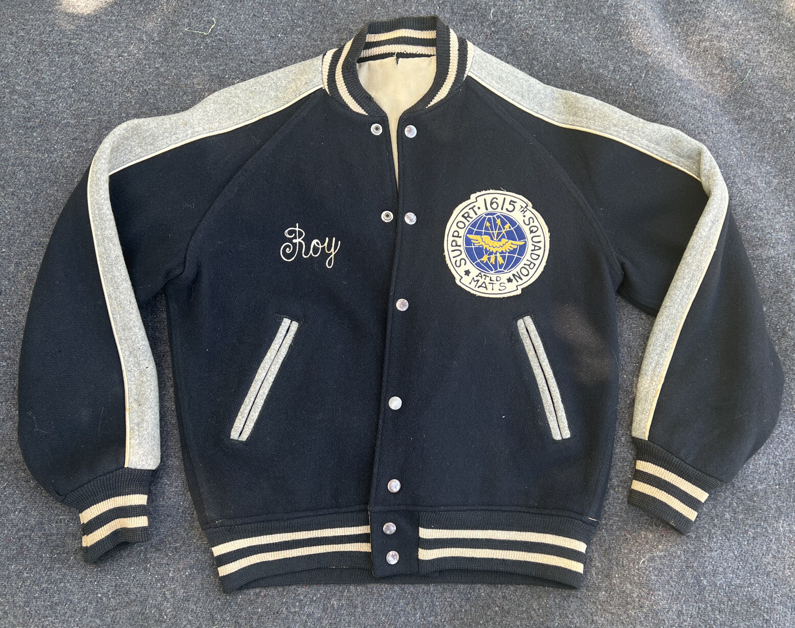 Unisport reversible varsity jacket 1950s 1615th Support Squadron Tripoli Africa