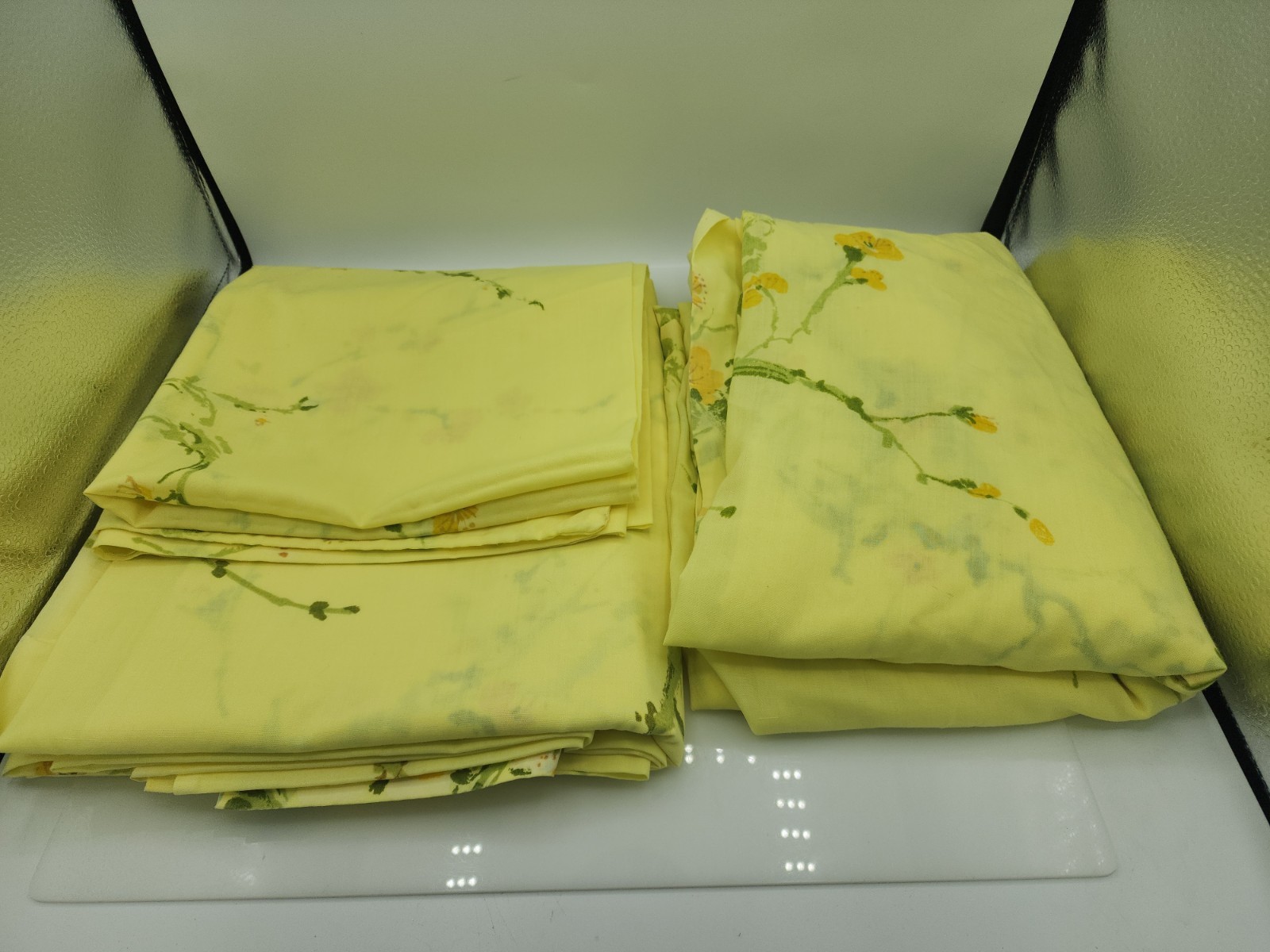 70’s Springmaid Wondercale Flowered Bed Set Double Bed Flat Fitted & Pillowcase