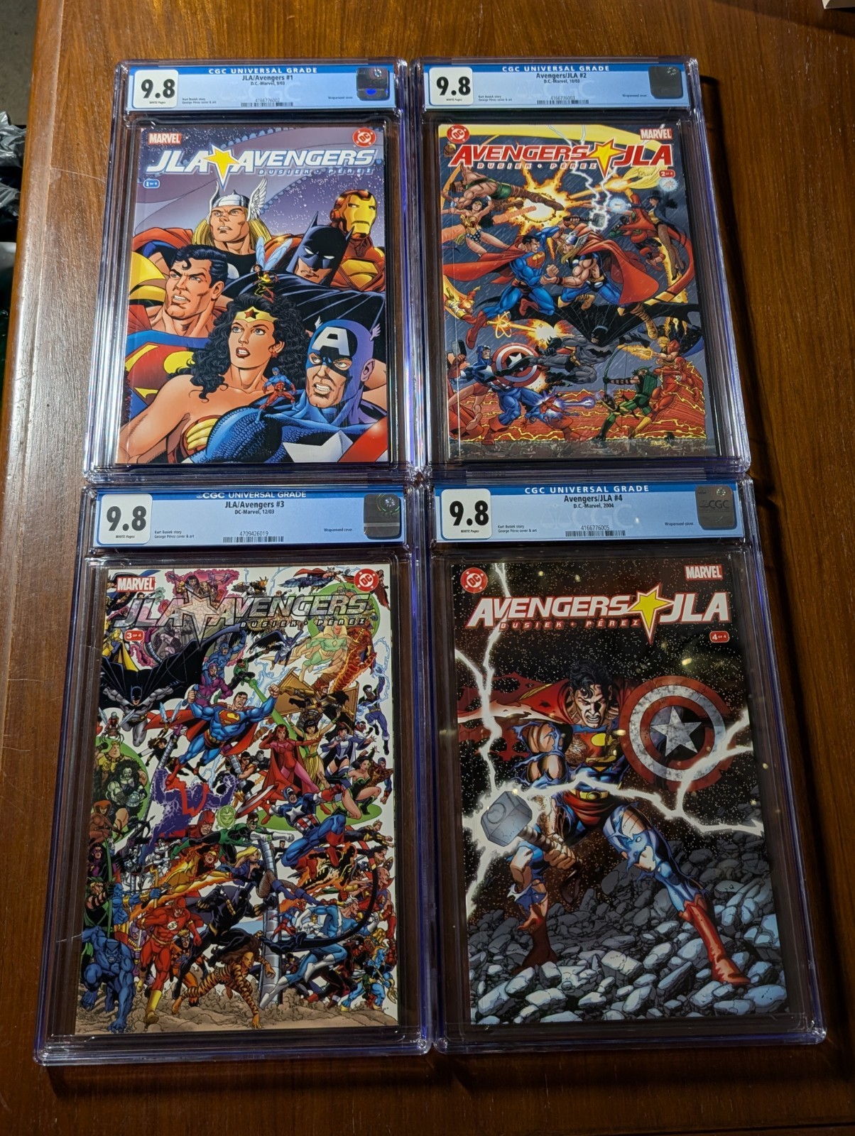 JLA AVENGERS 1-4 CGC 9.8 COMPLETE SET LOT GEORGE PEREZ 2003 DC MARVEL KEY 1ST