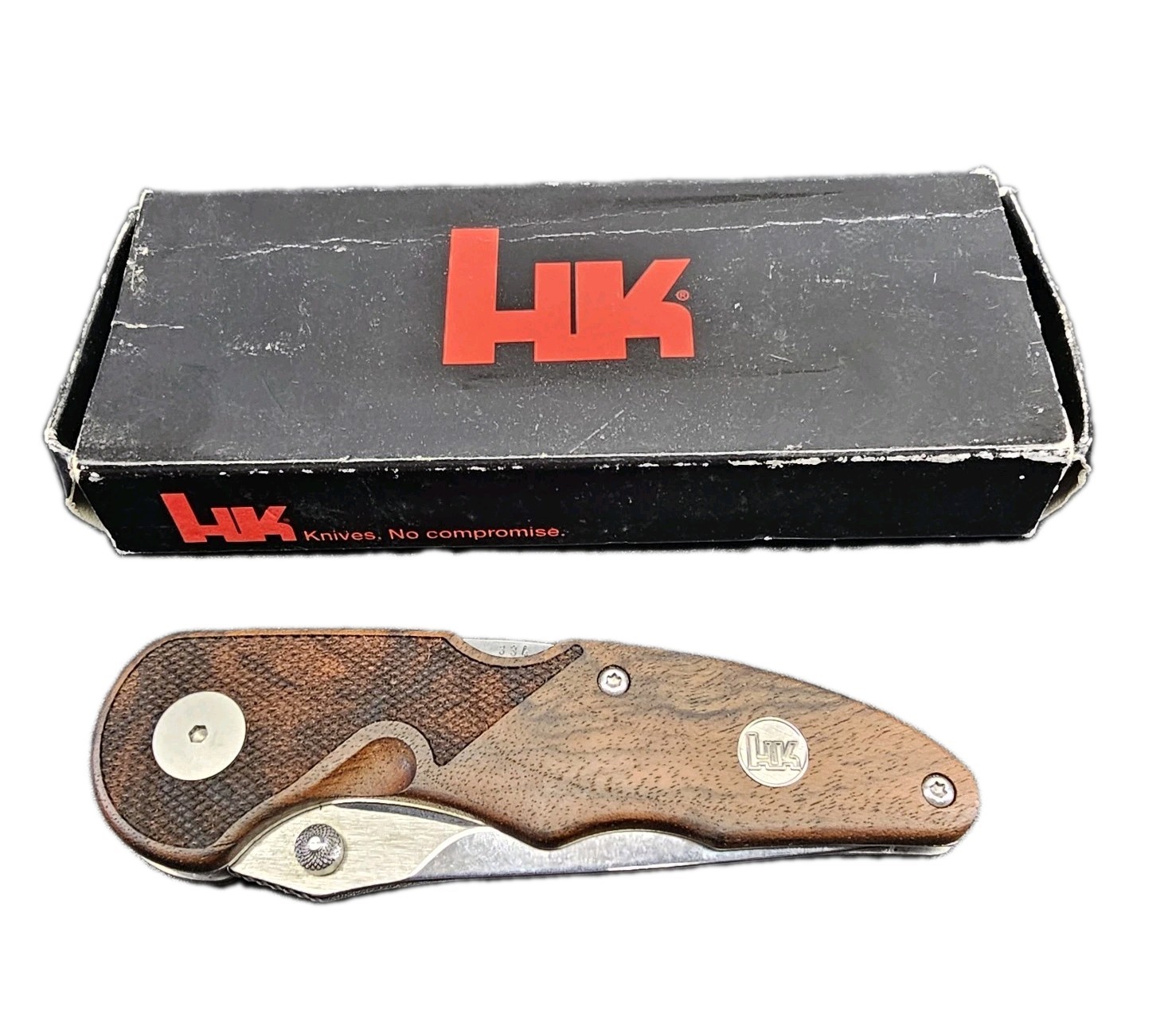 Vintage New HK Heckler & Koch X-15-TN 334 Knife In Box Solingen Germany Rosewood