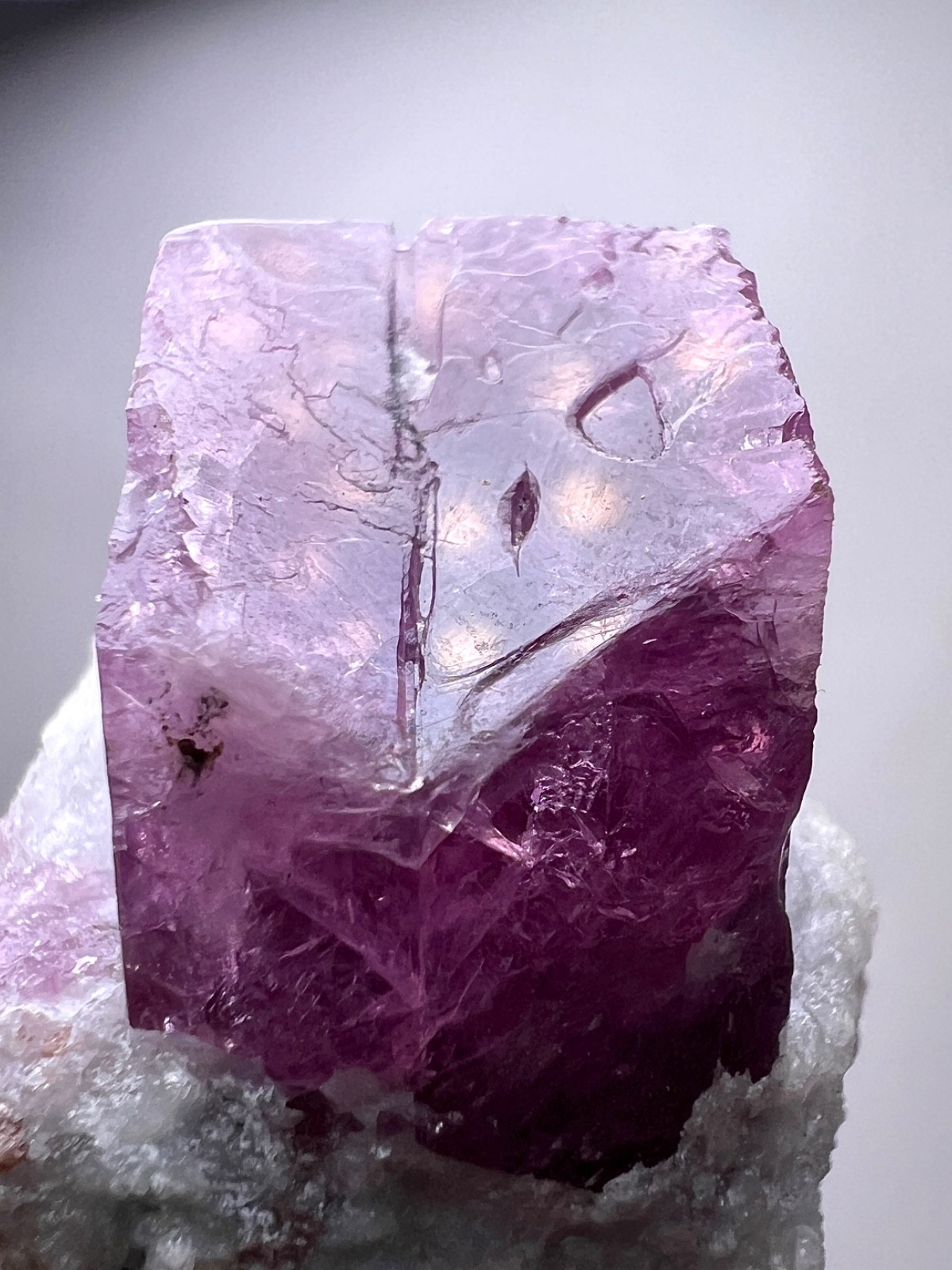 214 CT. Rare Full Terminated V Shape Spinel Crystal On Matrix - Badakhshan, AFG