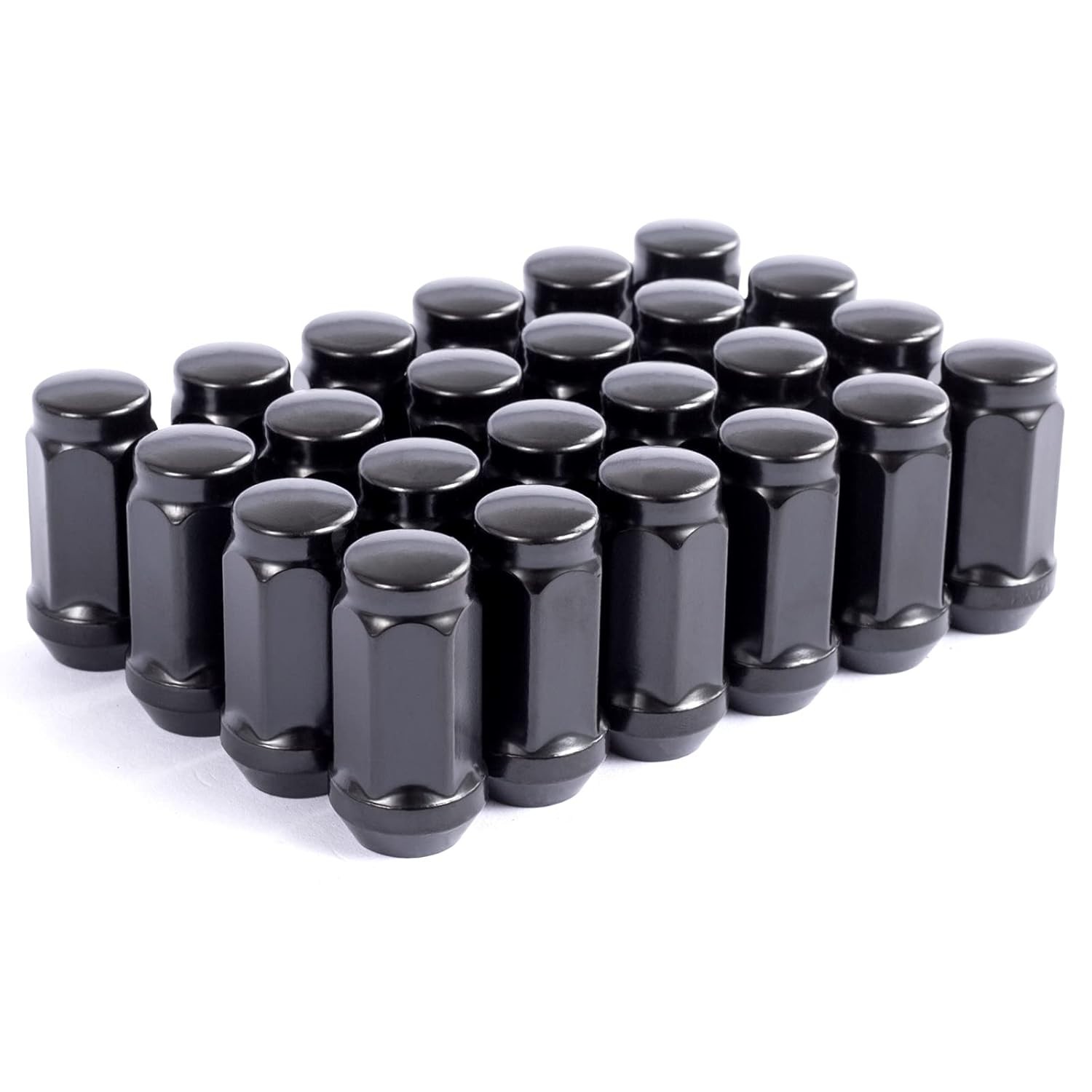 24 PC 14x1.5 Lug Nuts Black 19mm Hex Compatible with Chevy GMC 6 Lug Aftermarket