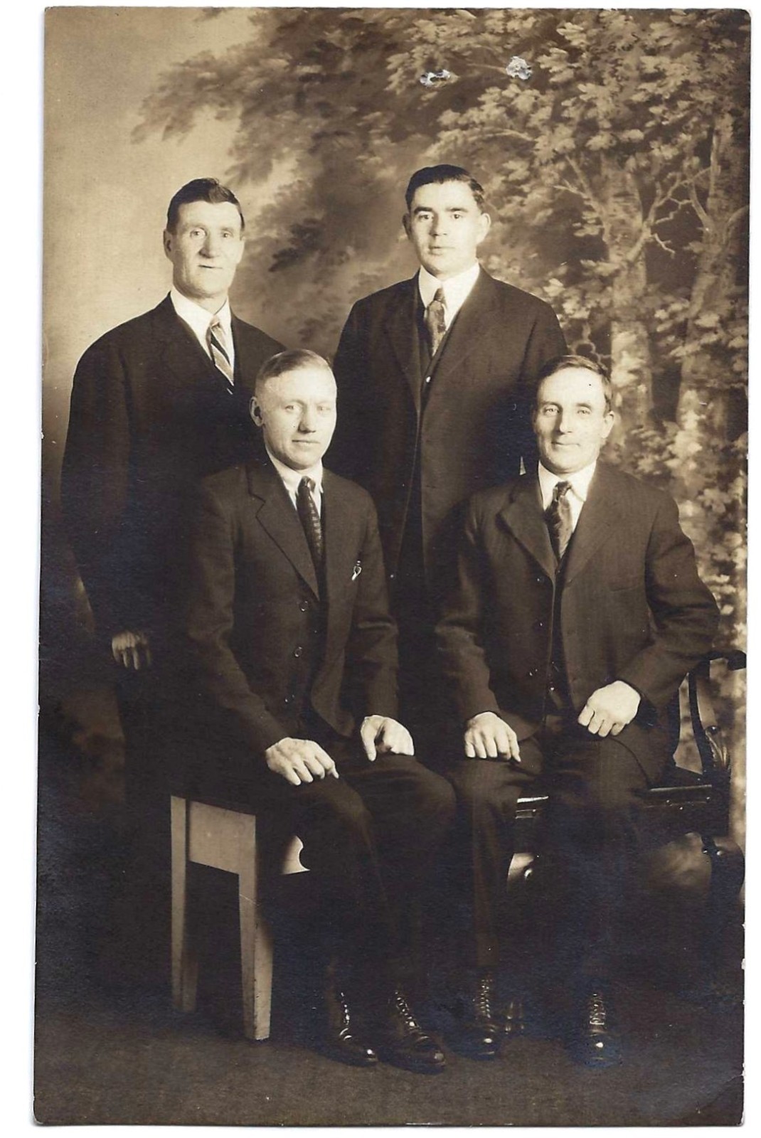 Vintage Vernacular RPPC 4 Distinguished Gentlemen Posed