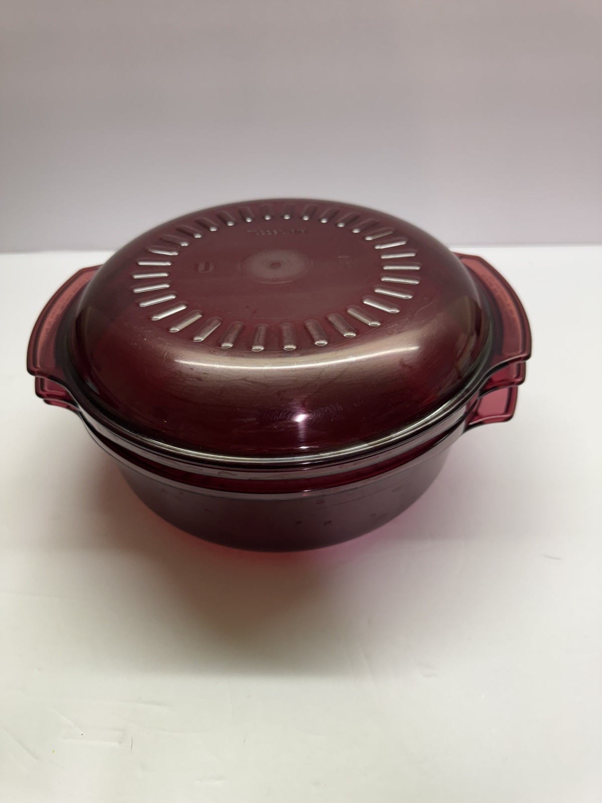 Tupperware Vintage 200C Cranberry 4 Piece Microwave Stack Cooker Set