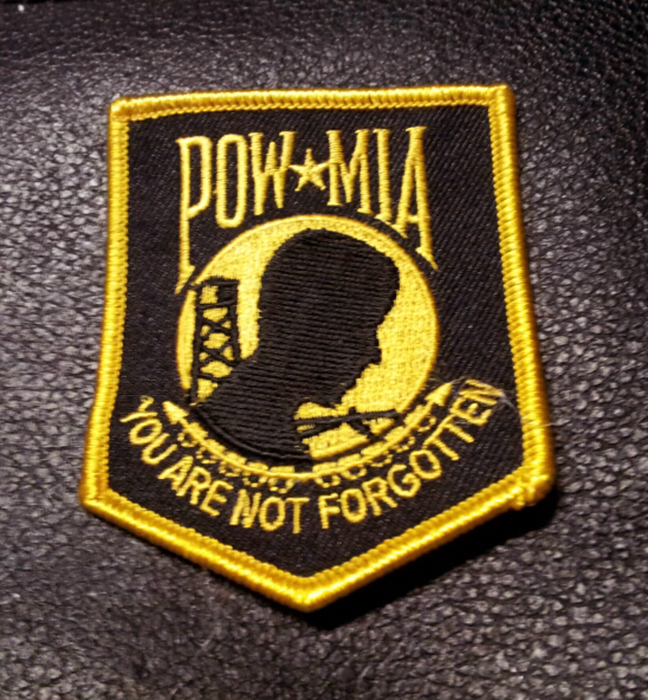 POW MIA  EMBROIDERED  3.5 INCH  ARMY IRON ON MILITARY PATCH