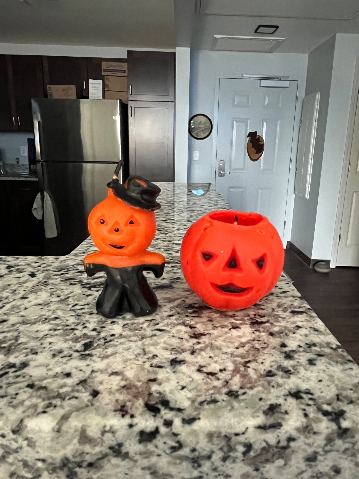 Vtg Gurley Halloween PUMPKIN & PUMPKIN MAN CANDLE