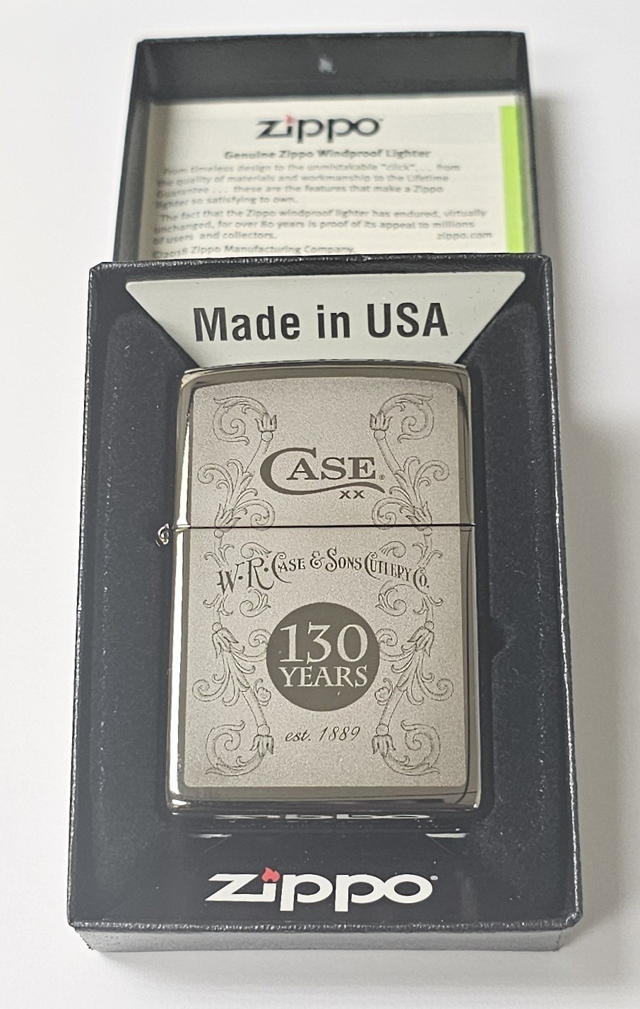 Zippo Case XX 130 Years 2019 W.R. Case And Sons Cutlery Unfired