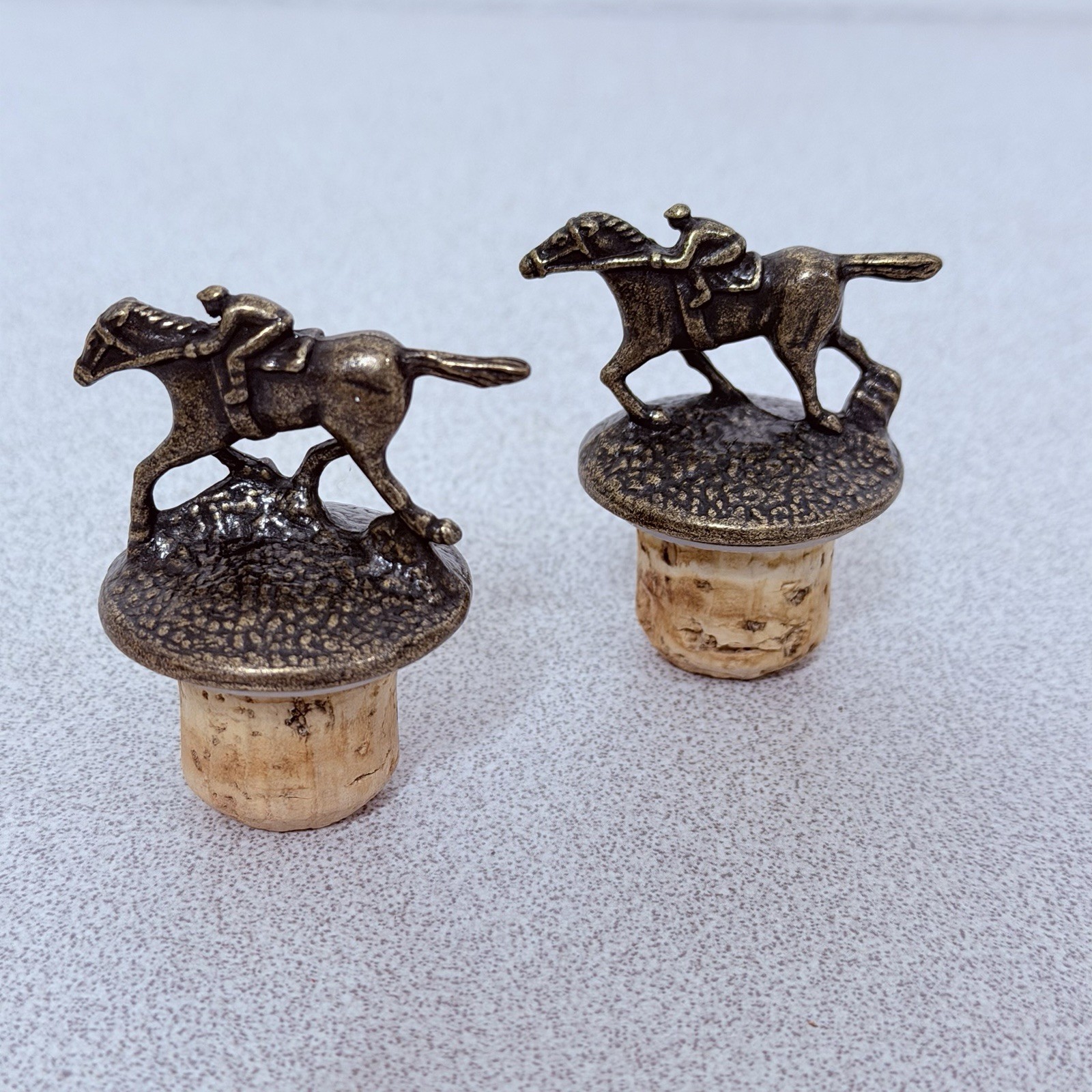 Blanton’s Bourbon Horse Jockey Bottle Stoppers N & T Cork Set of 2