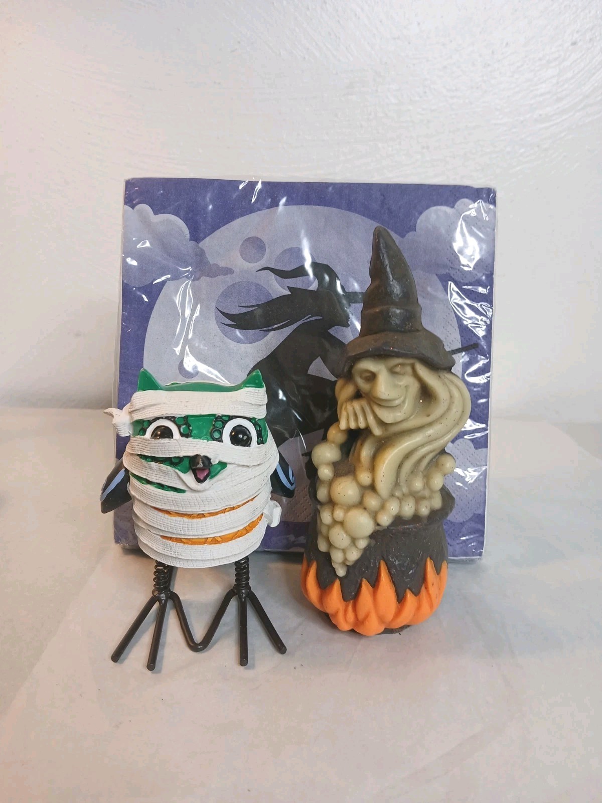 Vintage WIZARD Decorative AIR Freshener HALLOWEEN Witch GLOW Lot Mummy Napkins 
