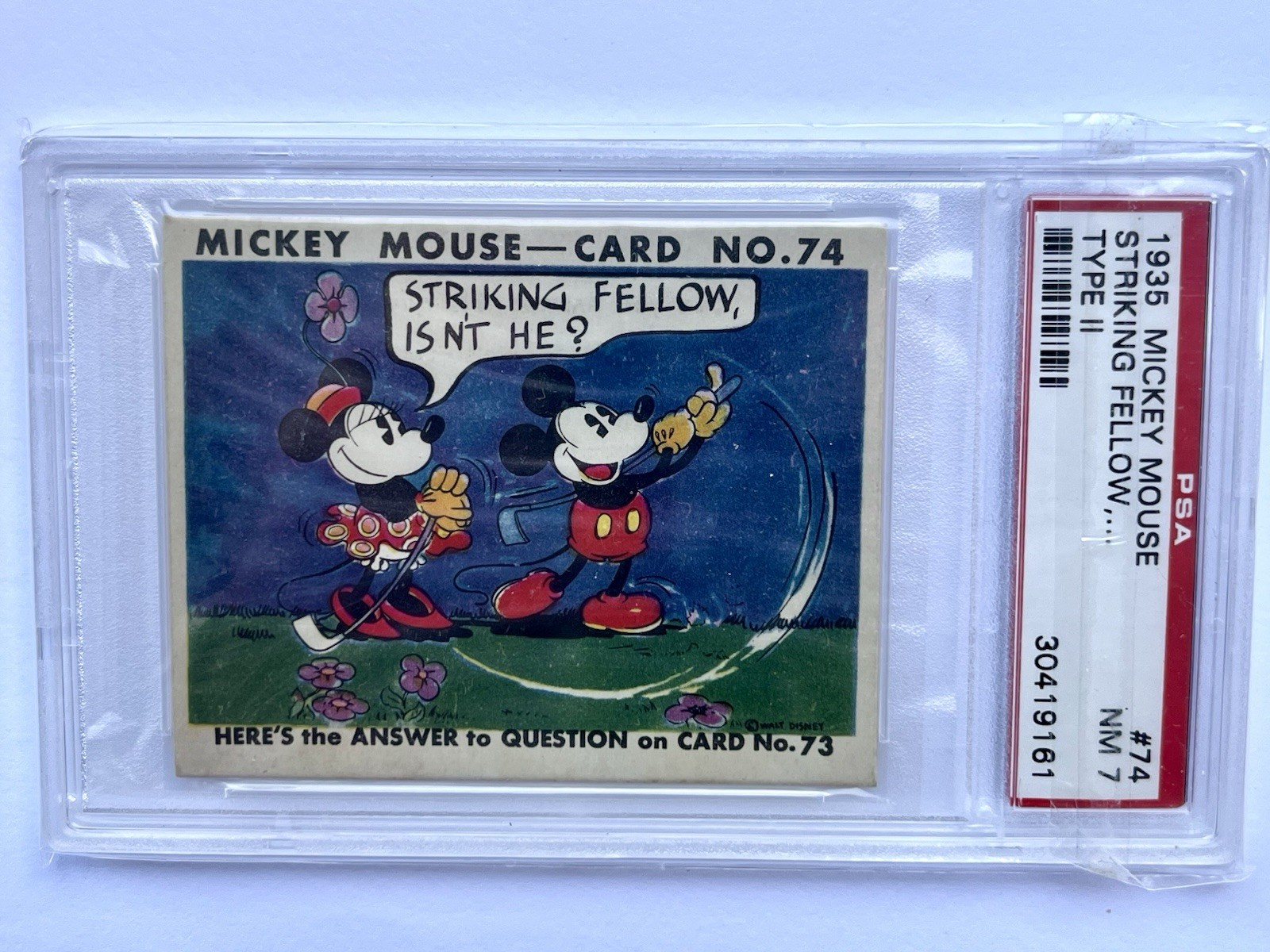 1935 R89 Mickey Mouse Gum Card #74 - ULTRA RARE - PSA 7 - Striking Fellow