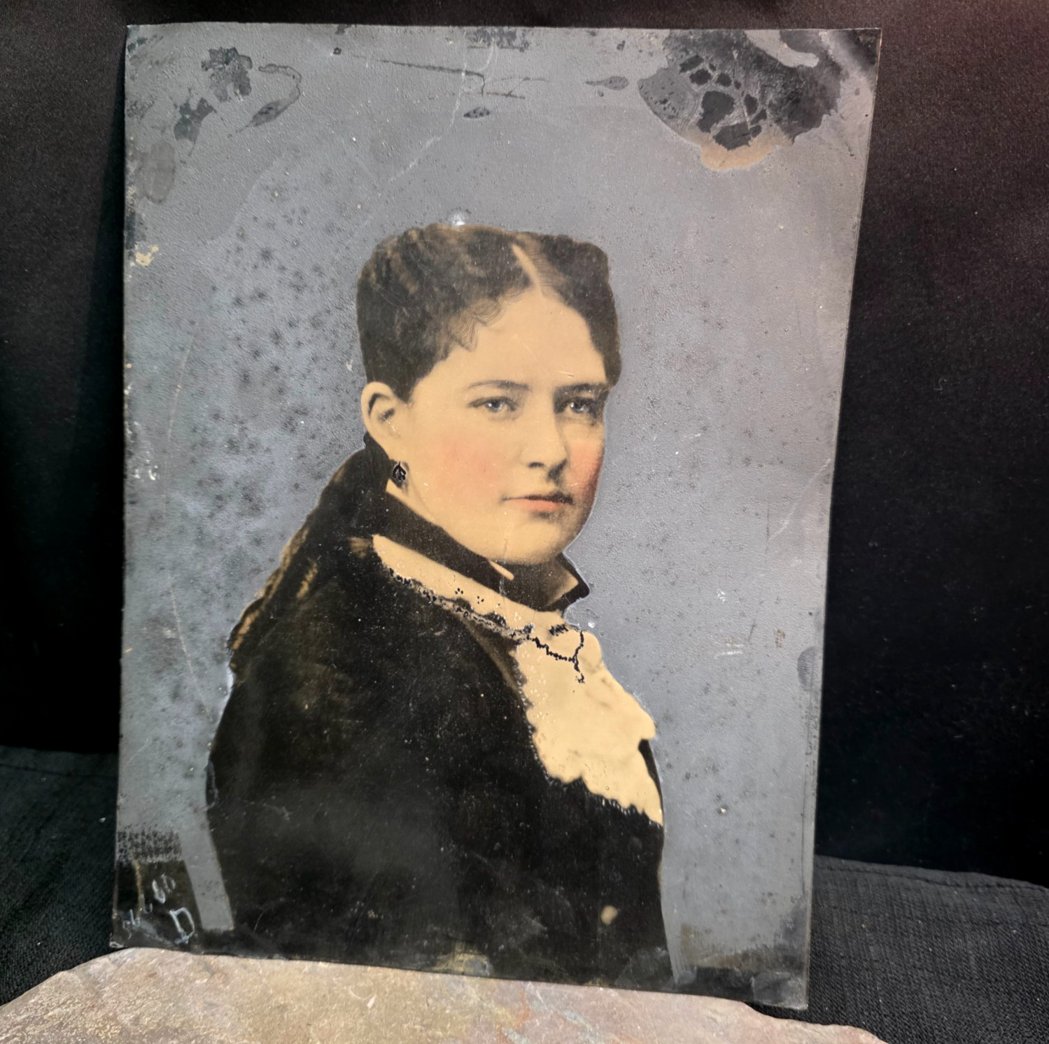 Victorian Woman Large Tintype Portrait Antique Photo | 10” x 7.5” | 1870-1890's