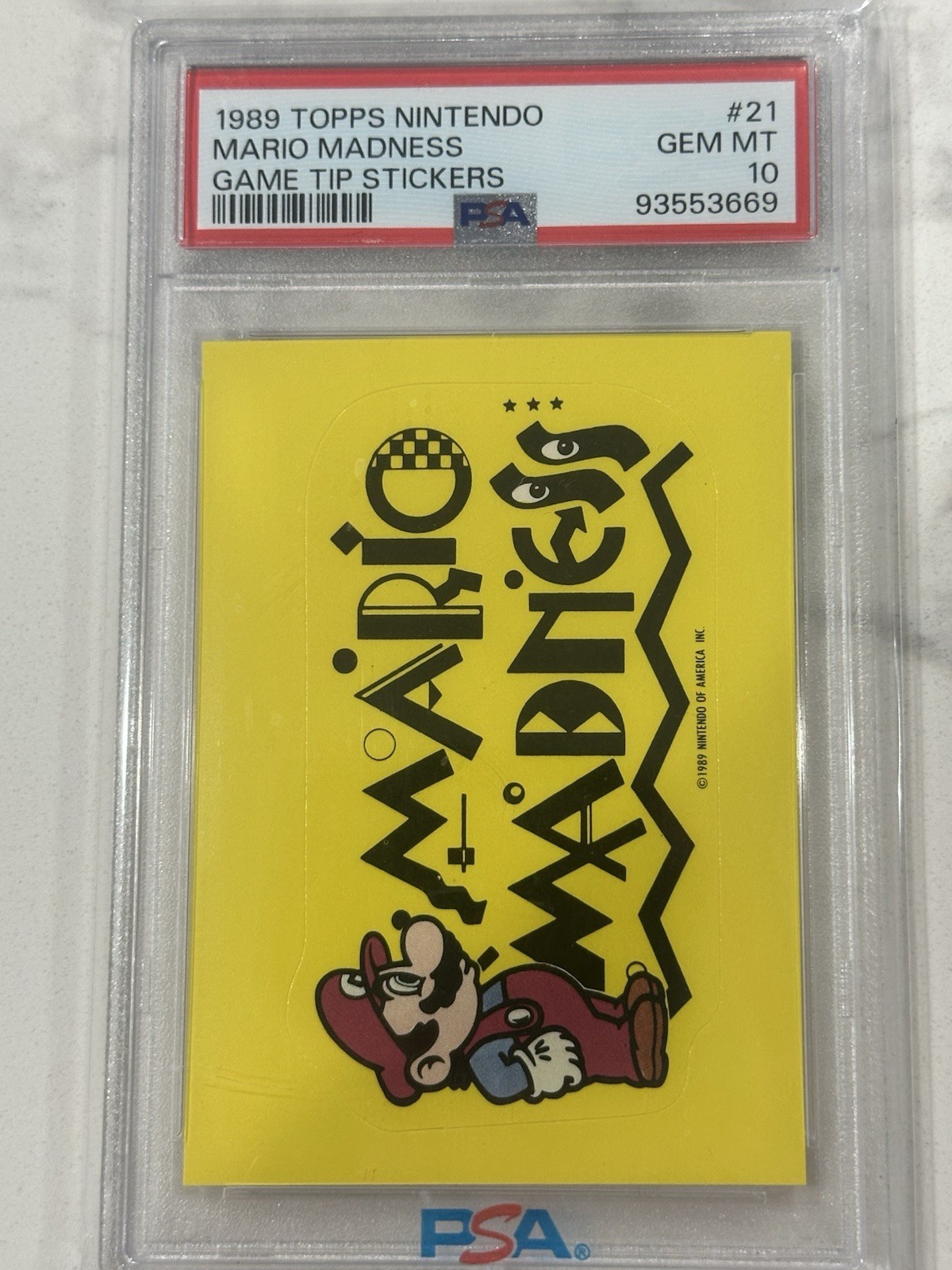 1989 Topps Nintendo Super Mario Madness Sticker Psa 10 #21 RC 🔥
