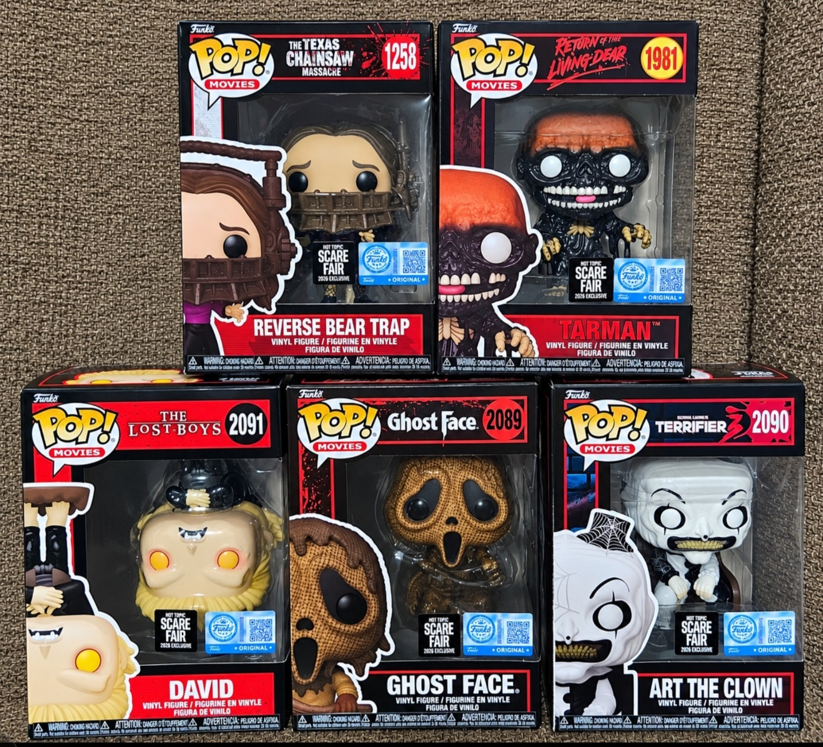 SCARE FAIR FUNKO POPS 5 PCS. PLUS BAG