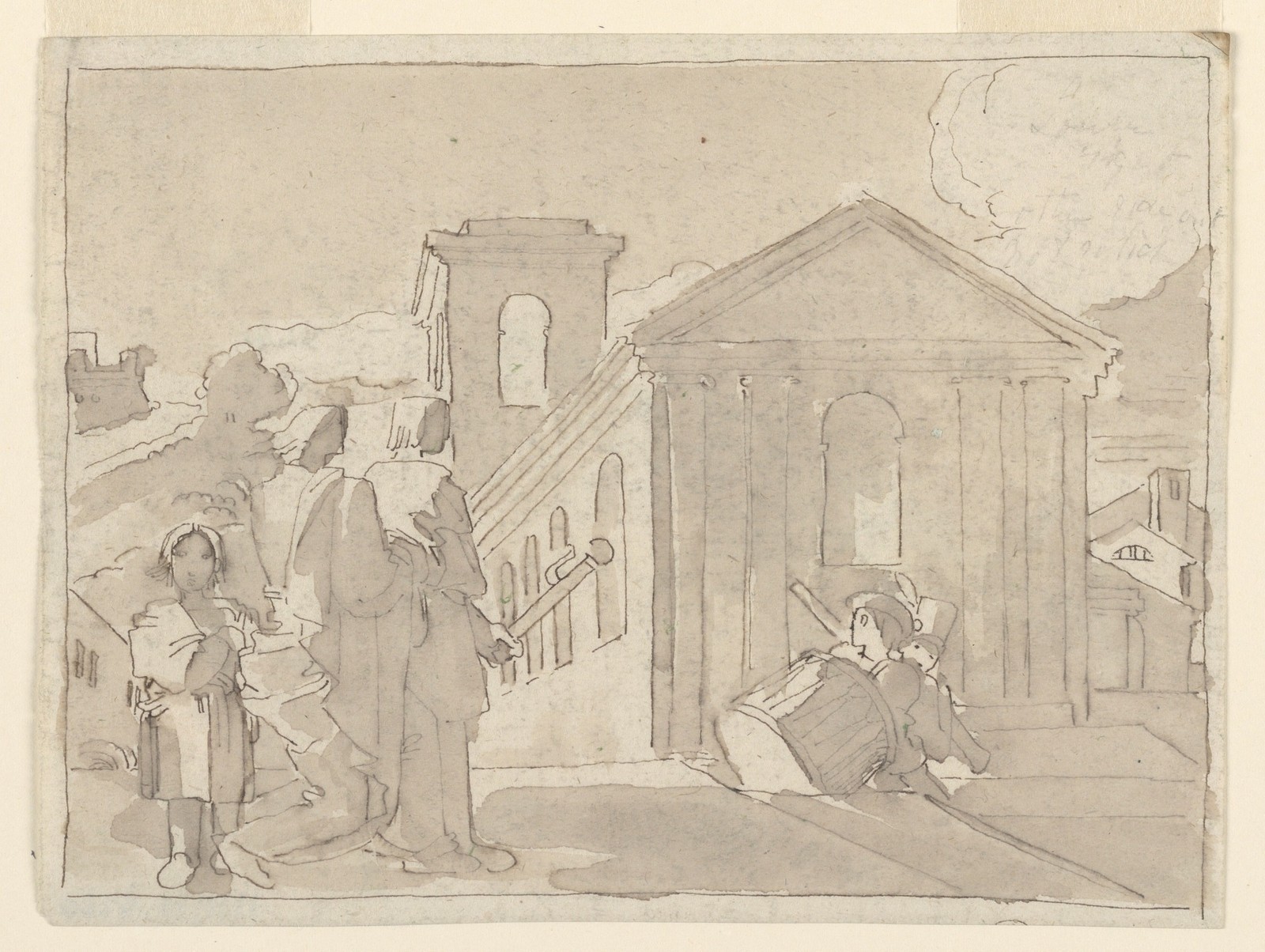 Fortunato Duranti 1820s Vintage Classical Architecture Figures Glossy Photo Repr