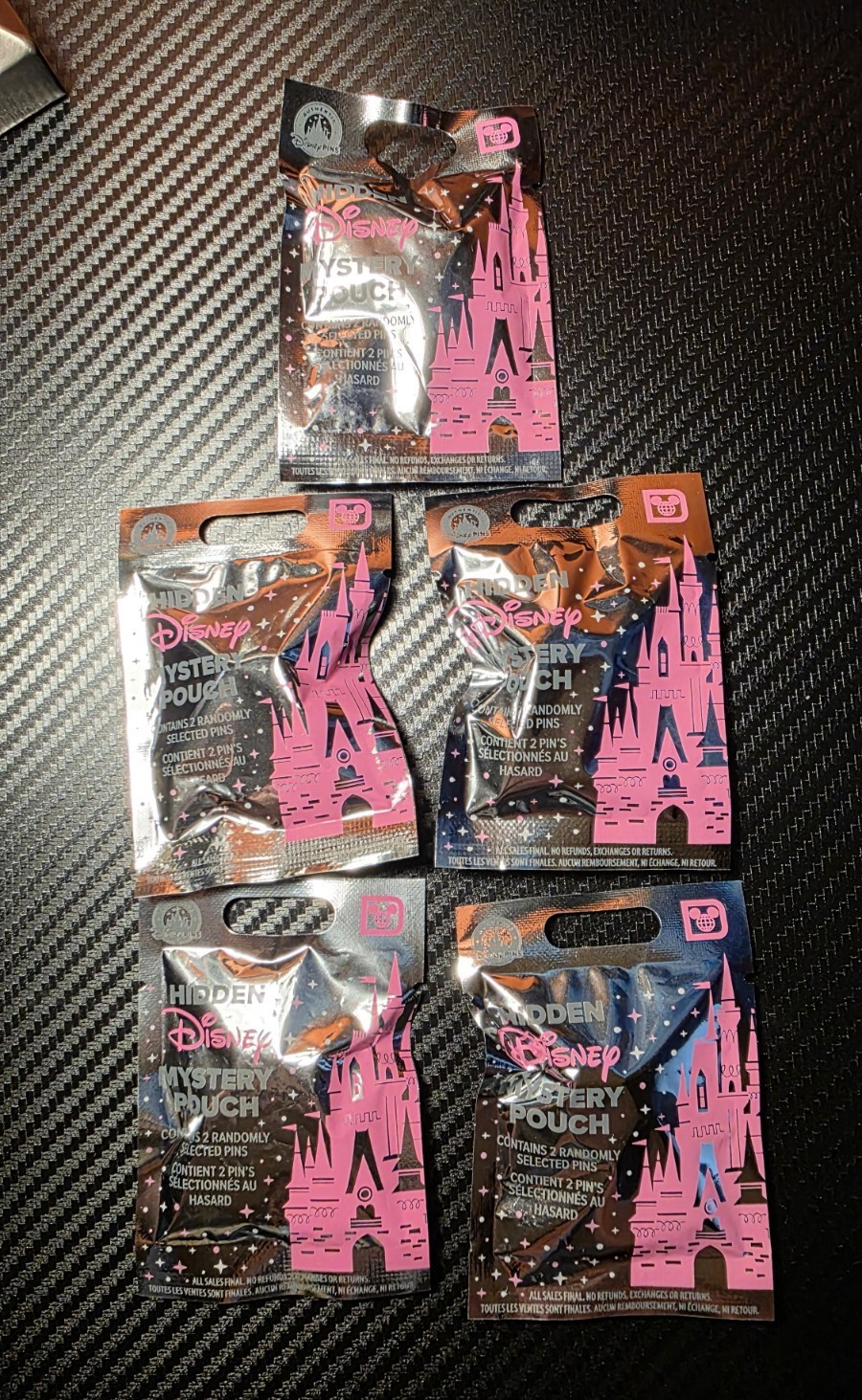 5 Pack *SEALED* NEW WDW Hidden Disney Mystery Pouch Wave B