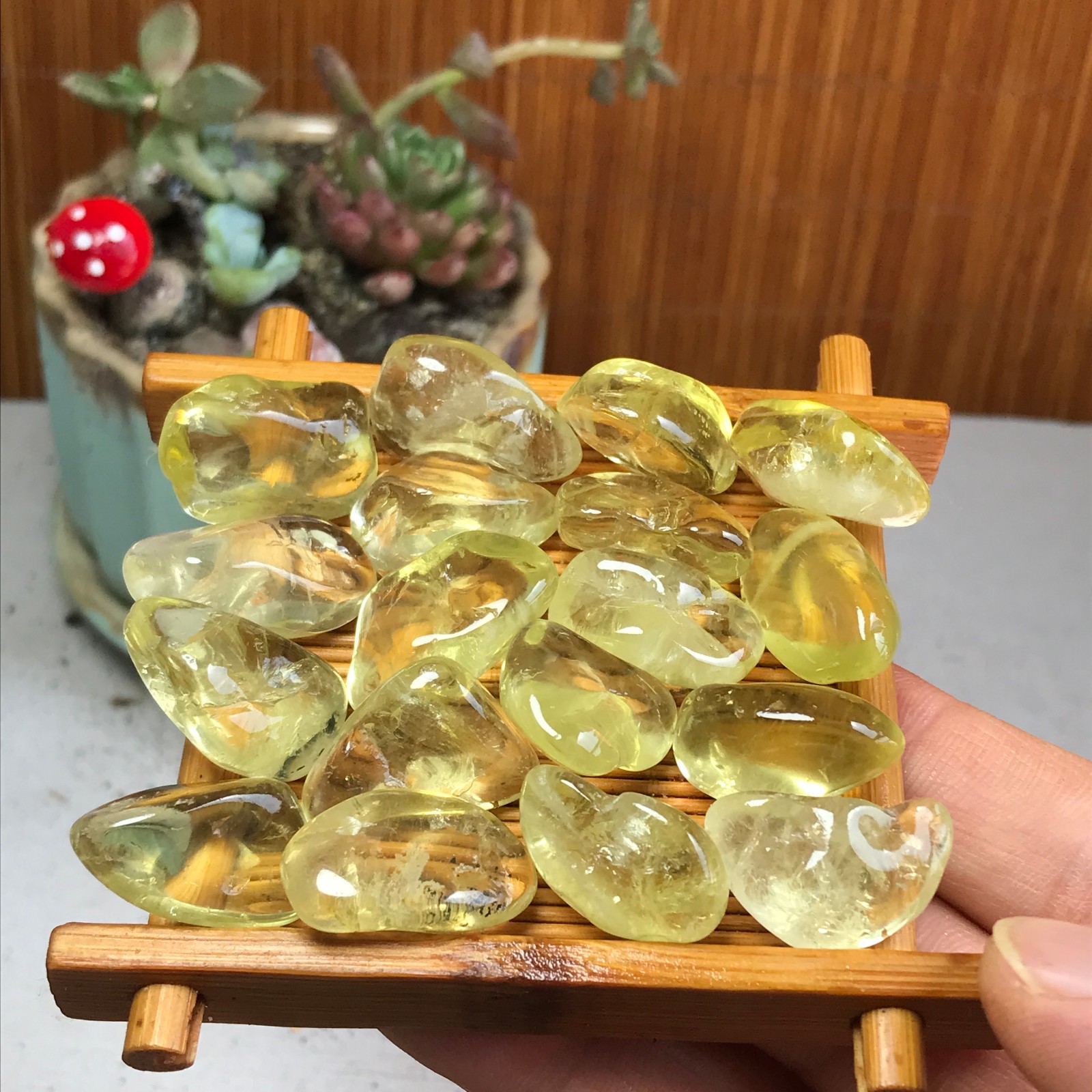 20pcs Natural yellow quartz Crystal gemstone Polish Mineral Specimen 90g A5599