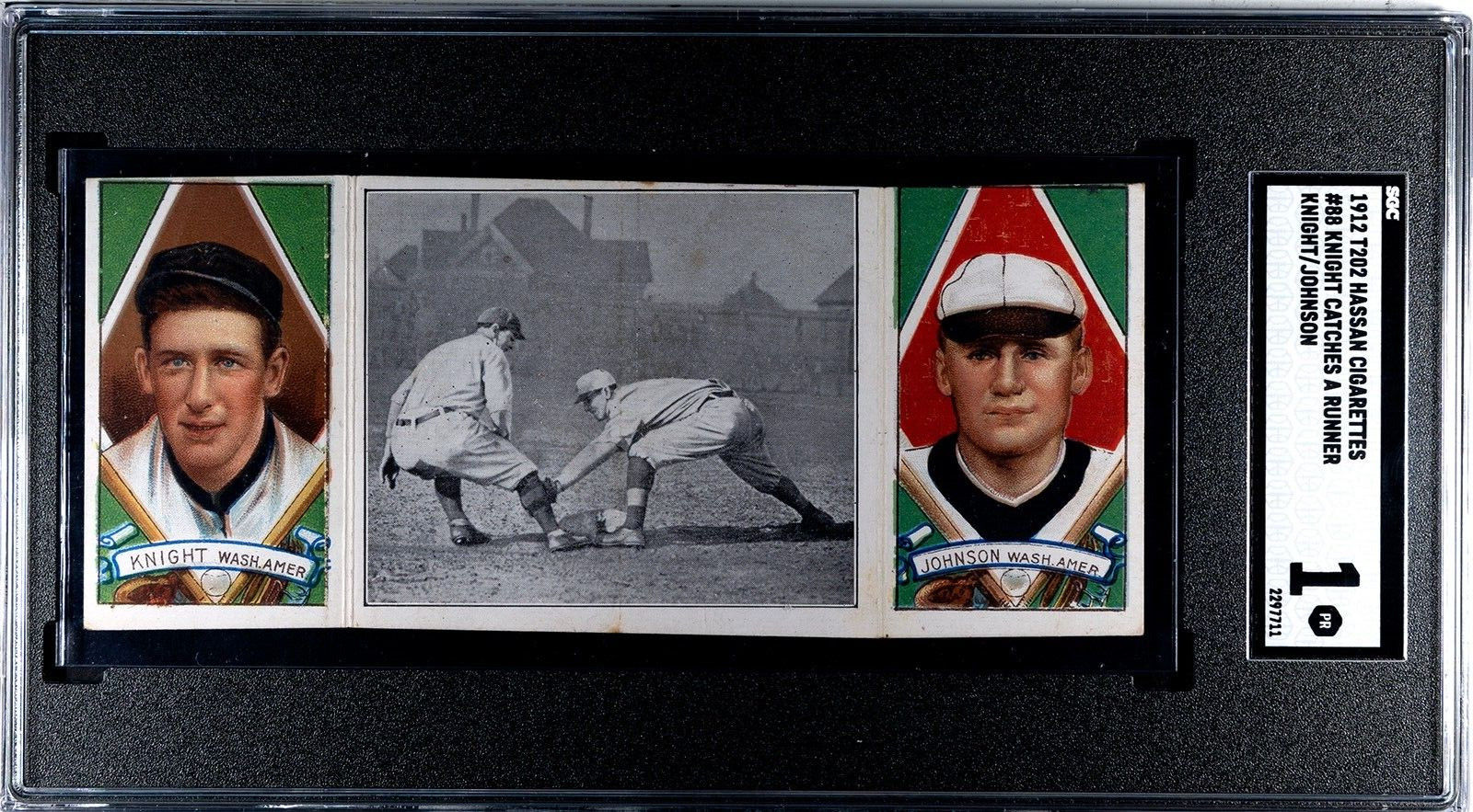 1912 T202 Hassan Cigarettes #88 Walter Johnson 