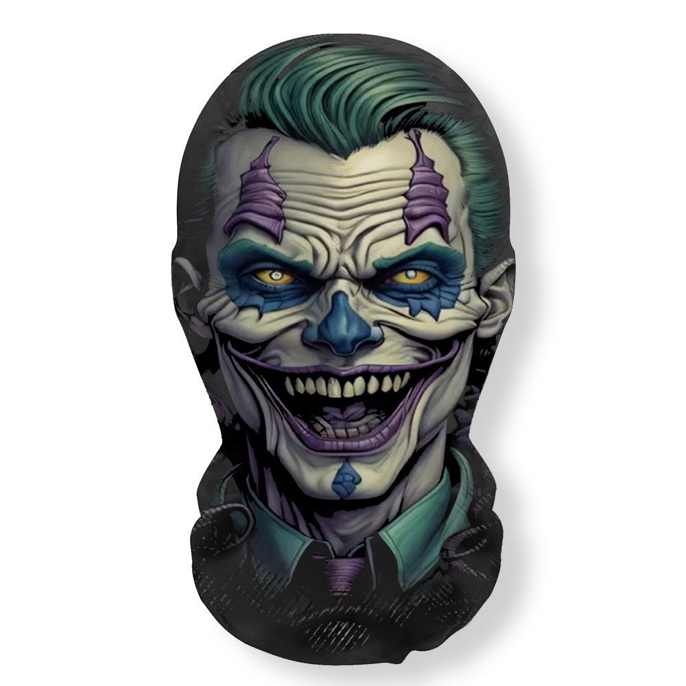 2PCS 3&4PCS 3D Joker  Printed Cosplay Headwear Hiphop Mesh Full Face Mask