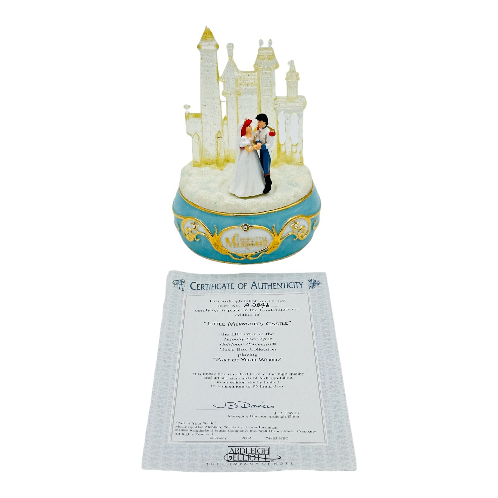Ardleigh Elliott Disney Little Mermaid's Castle Happily Ever After Music Box COA