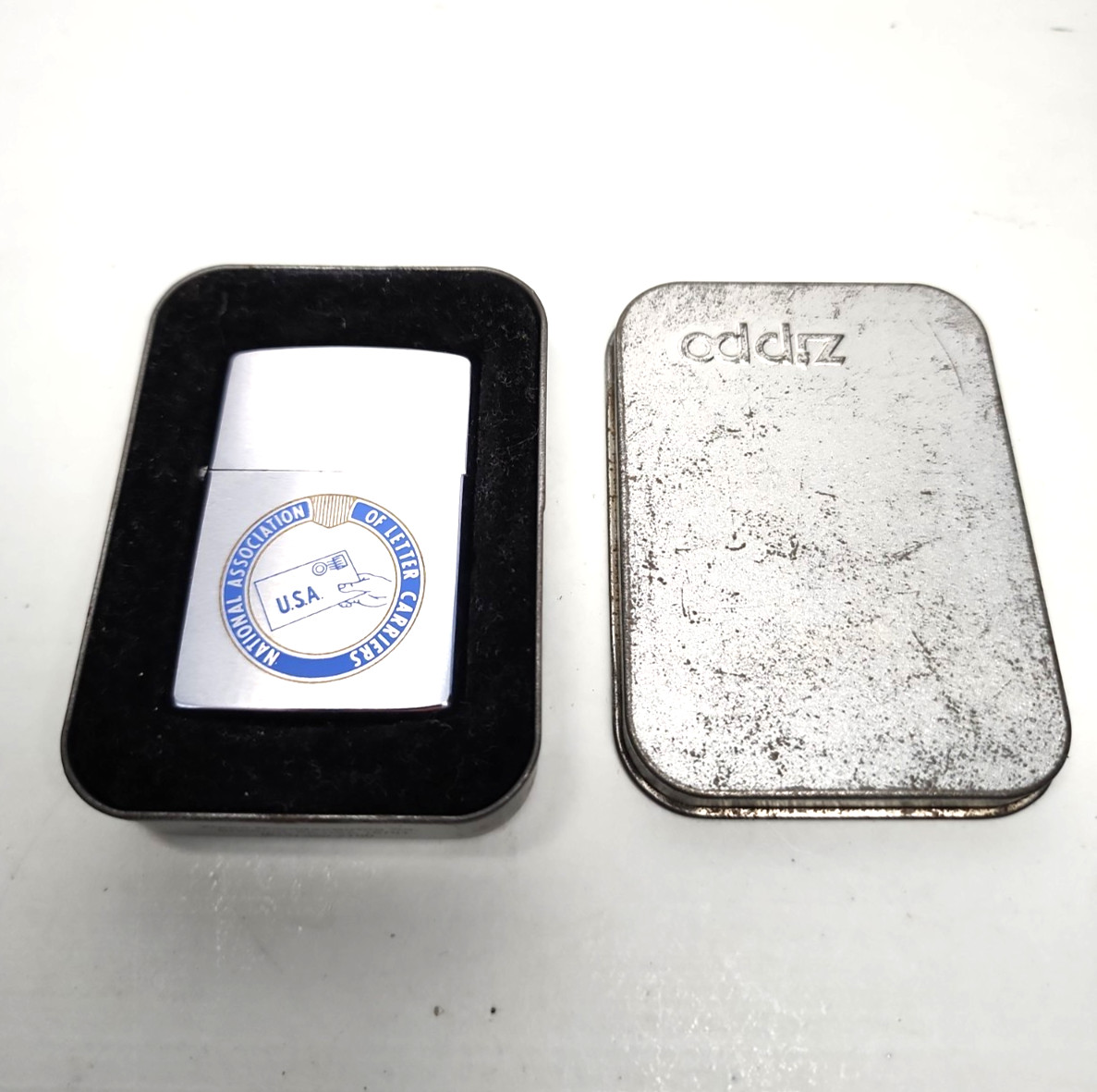 Vintage 1979 Error Zippo Lighter NALC Postal Union Sombrotto Signatures VTG