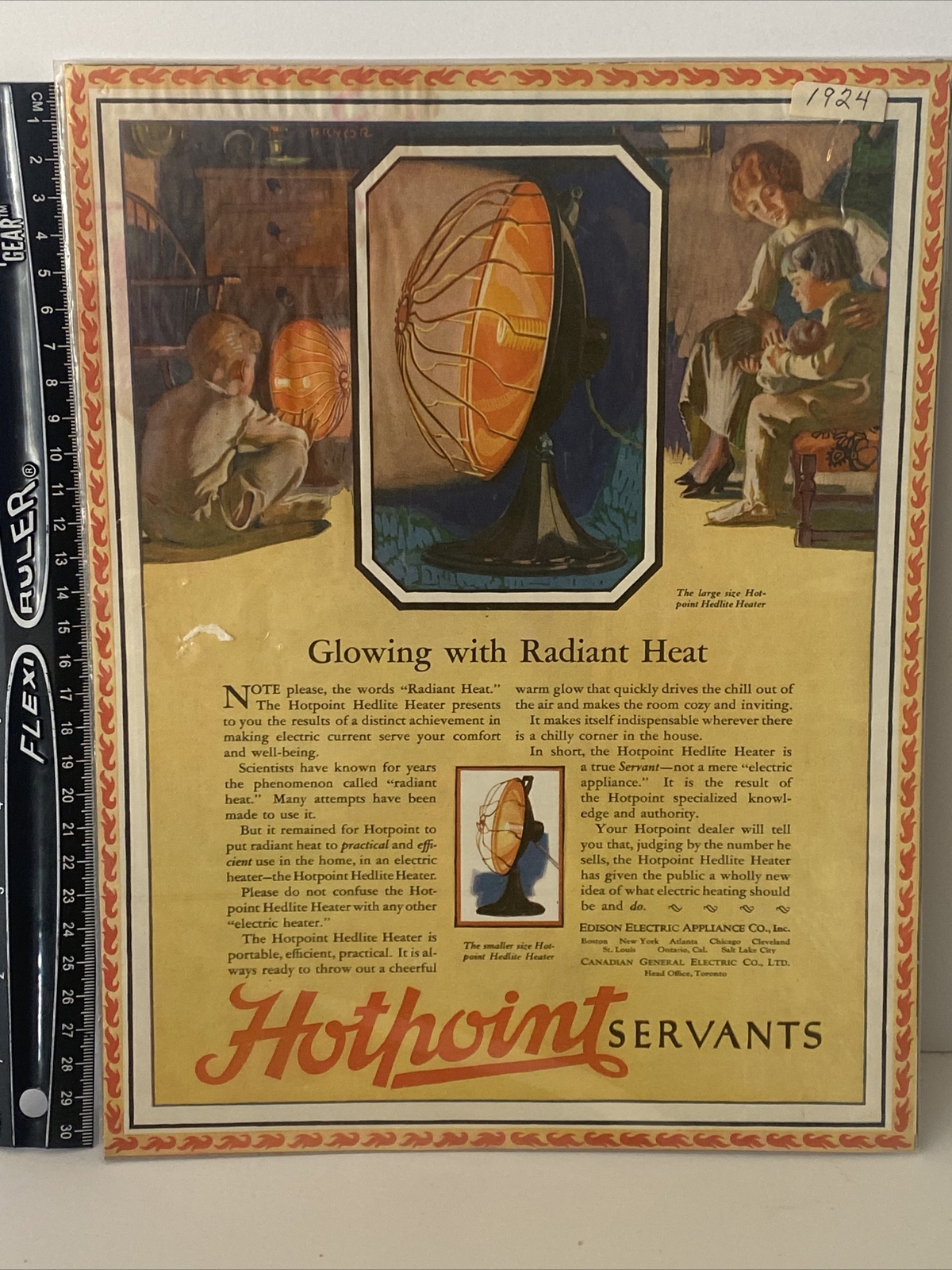 Hotpoint Advertisement 1924 Boarded and wrapped