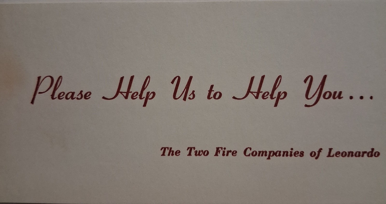 1940s Leonardo Fire DEPARTMENT Middletown NJ Monmouth