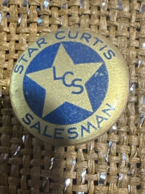 Vintage Star Curtis LCS Salesman Pinback Button Bastian Bros Co