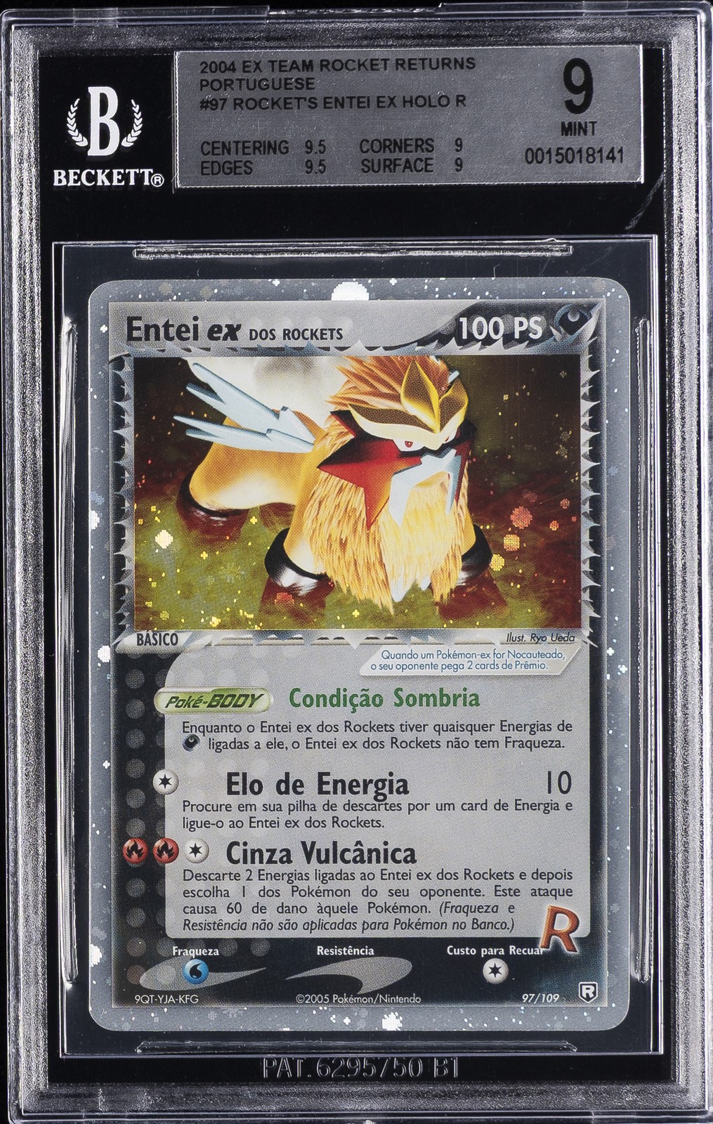 2004 EX TEAM ROCKET RETURNS PORTUGUESE #97 ROCKET'S ENTEI EX HOLO R BGS 9