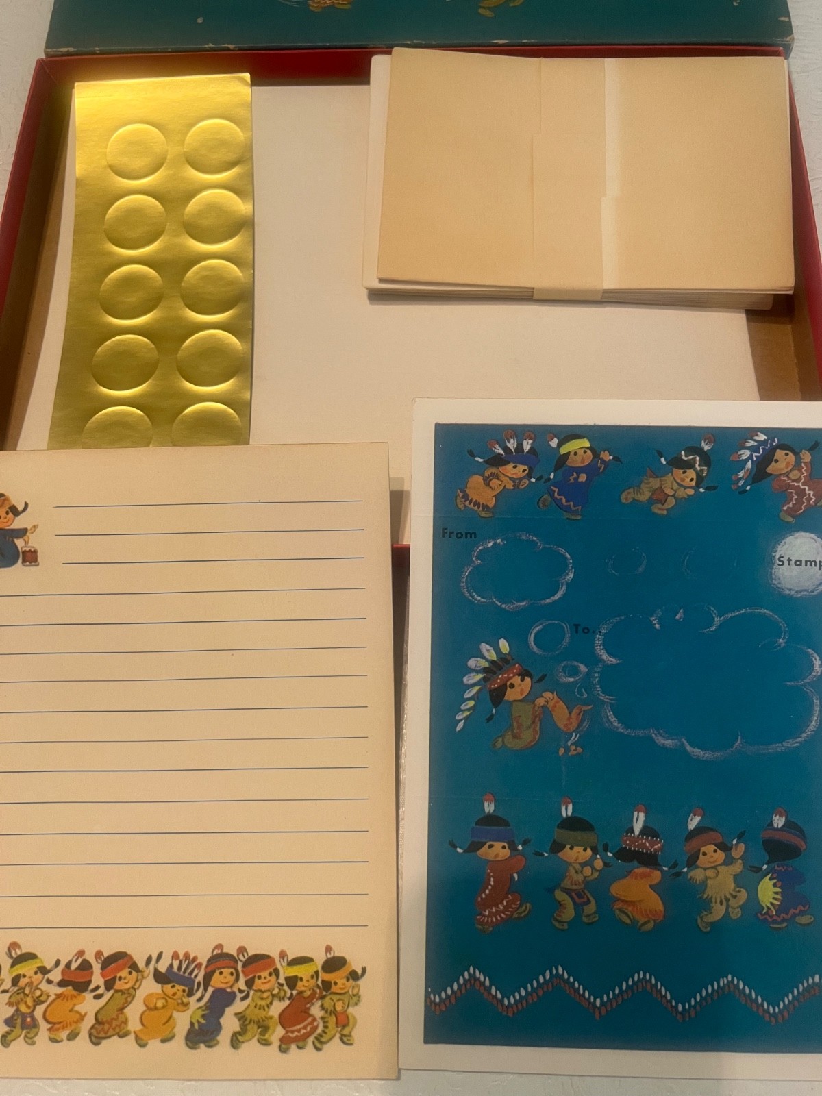 Vintage Ten Little Indians Stationary Set