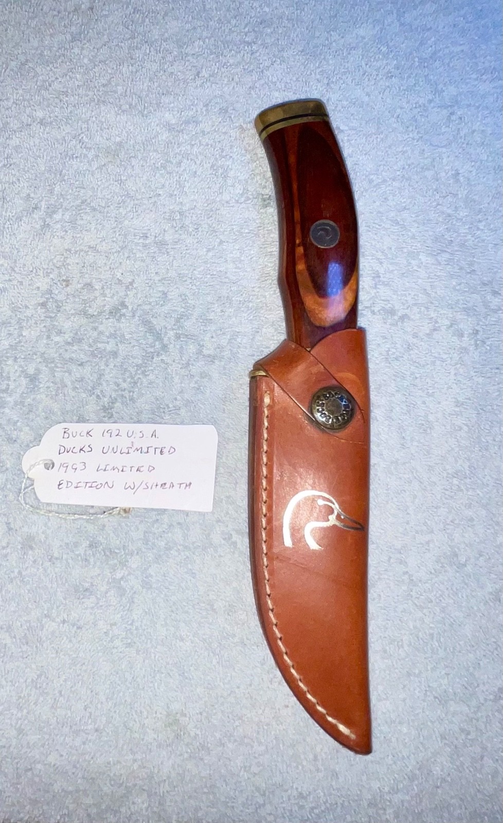 New 1993 Buck 192 Ducks Unlimited Fixed Blade Knife W/ Sheath