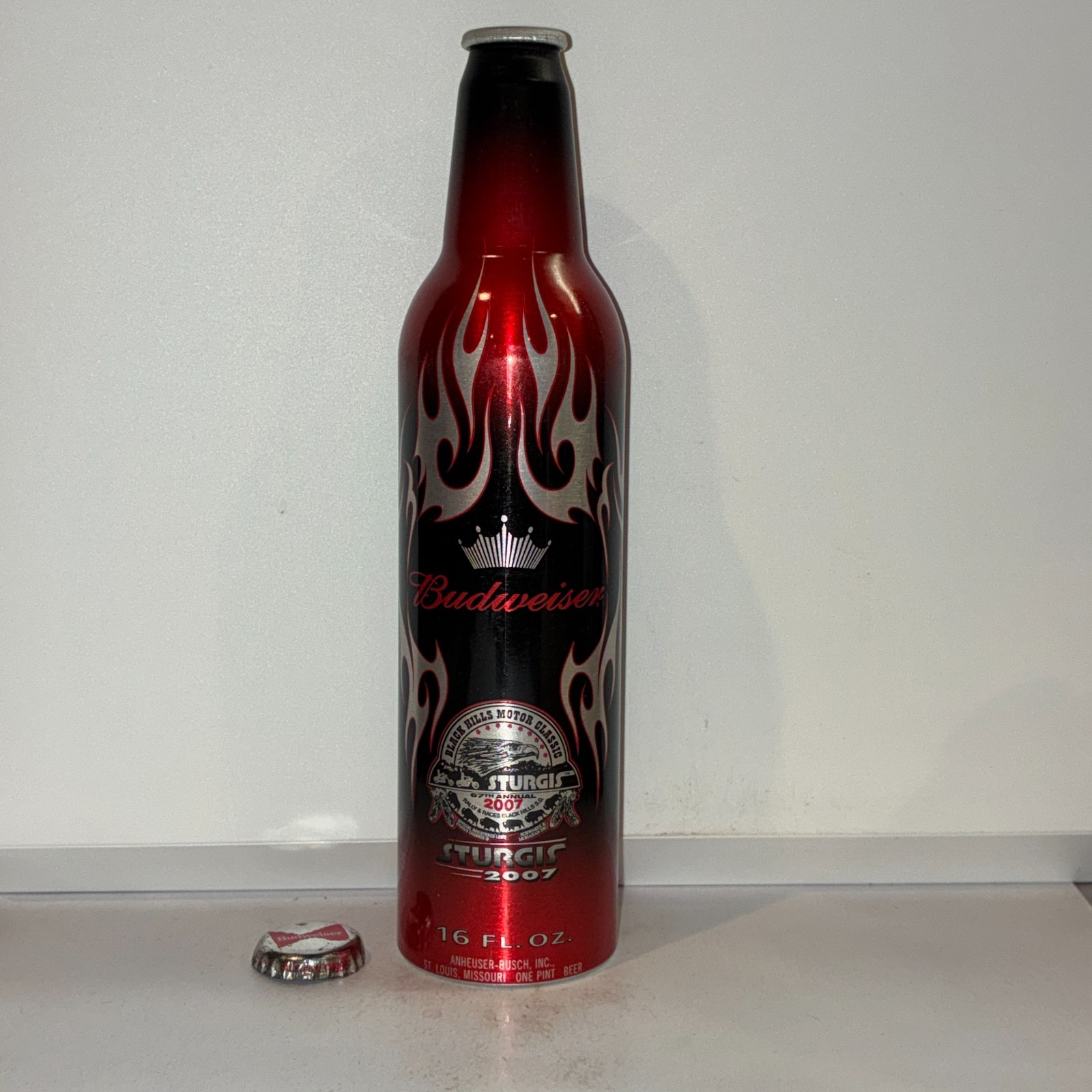 2007 Budweiser Sturgis Rally beer can, aluminum bottle , motorcycle Harley