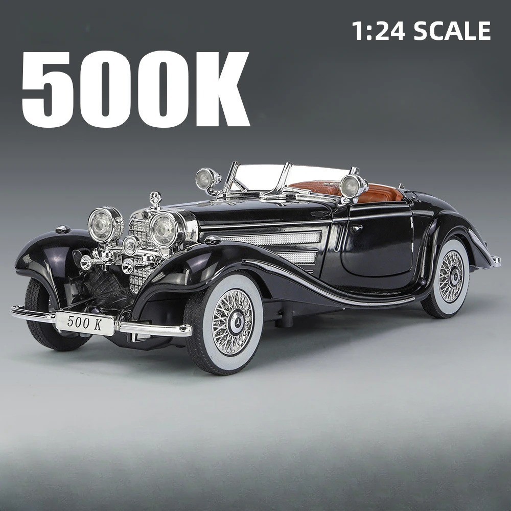 1:24 1936 Mercedes 500K Diecast-Vintage Charm Special Roadster Toy Gift Model