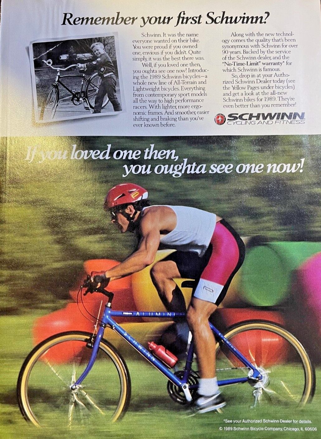 1989 Vintage Magazine Advertisement Schwinn All-Terrain & Lightweight Bicycles