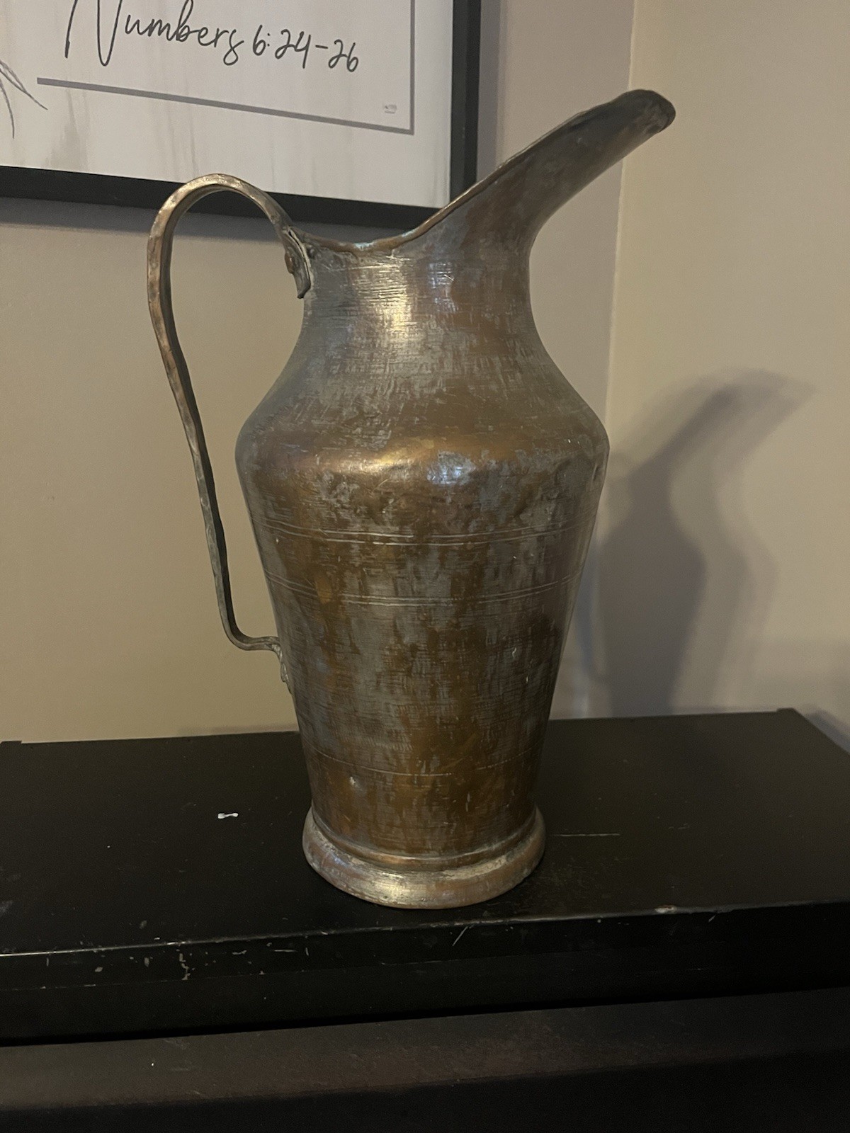 Antique 19th C. Ottoman Tinned Copper Ewer