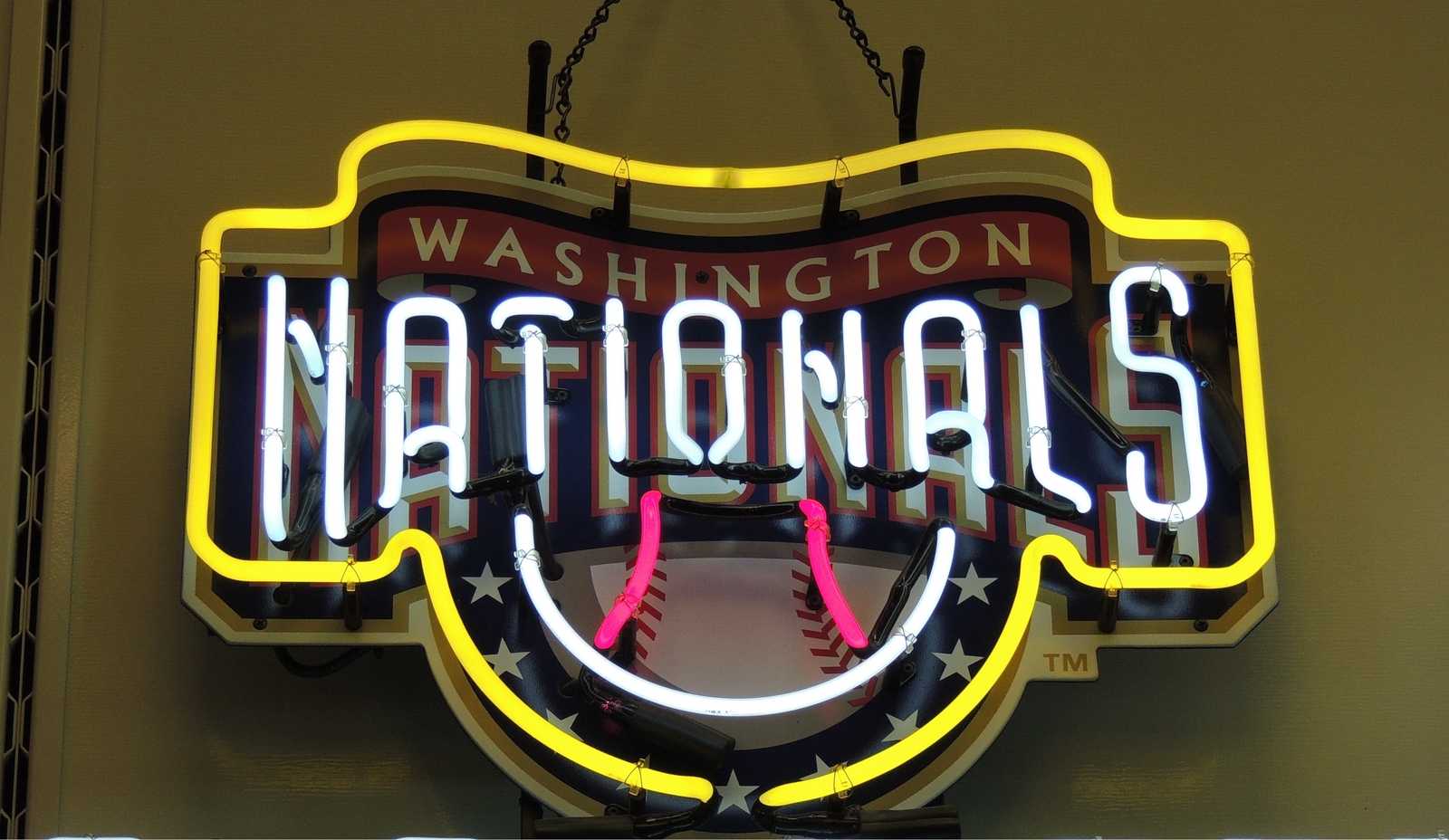 Washington Nationals Logo Neon Sign Light Lamp Wall Decor 24\