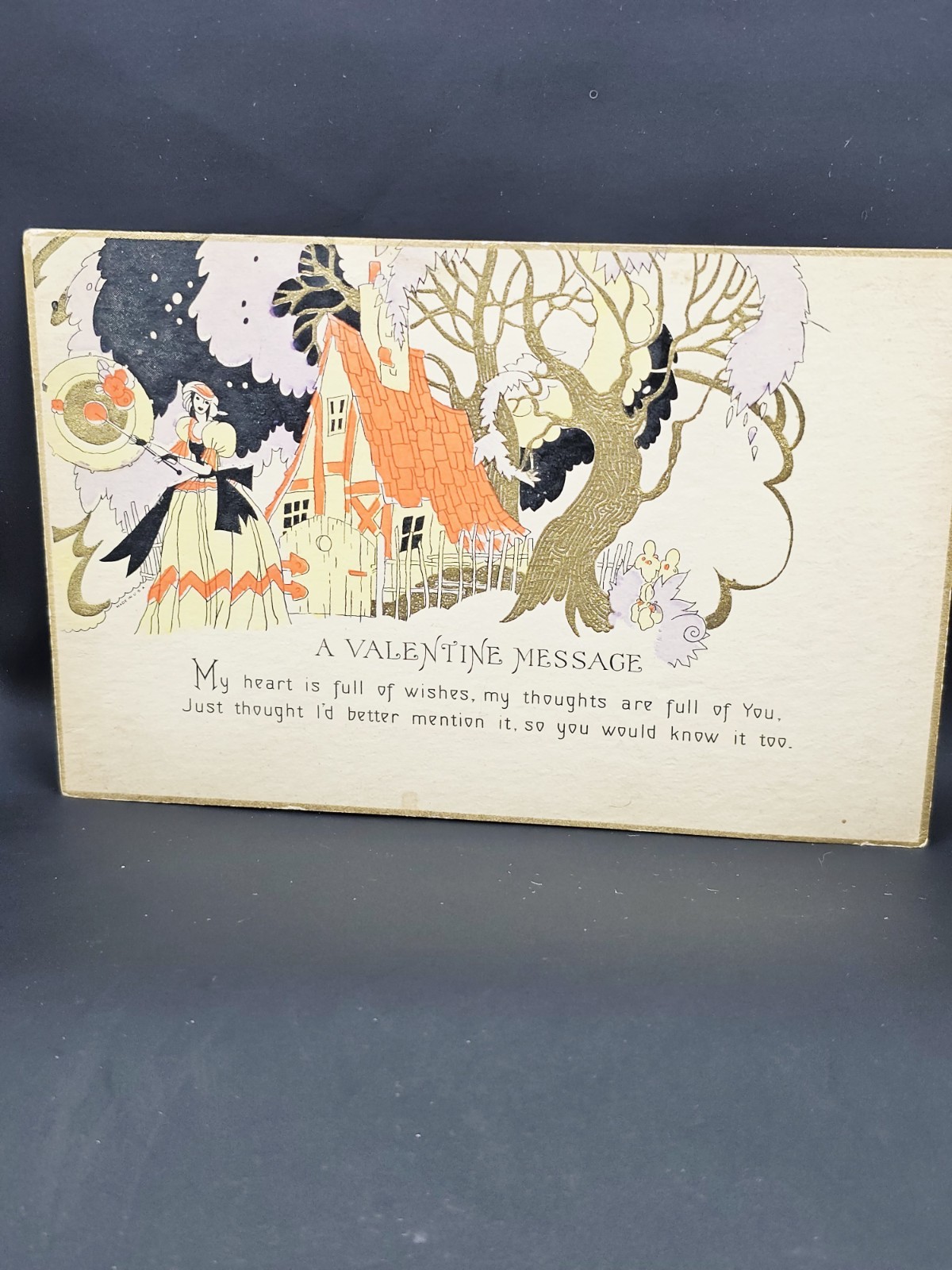 Antique Valentine Message Post Card Early 1900s