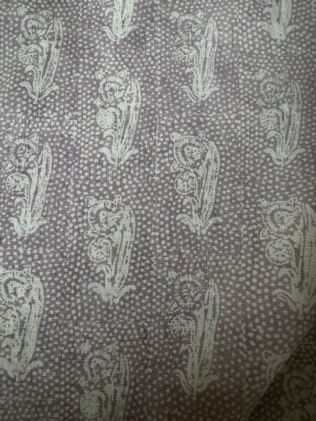 Raoul Textiles Mahatma Lavender on Oyster linen 2 Yards