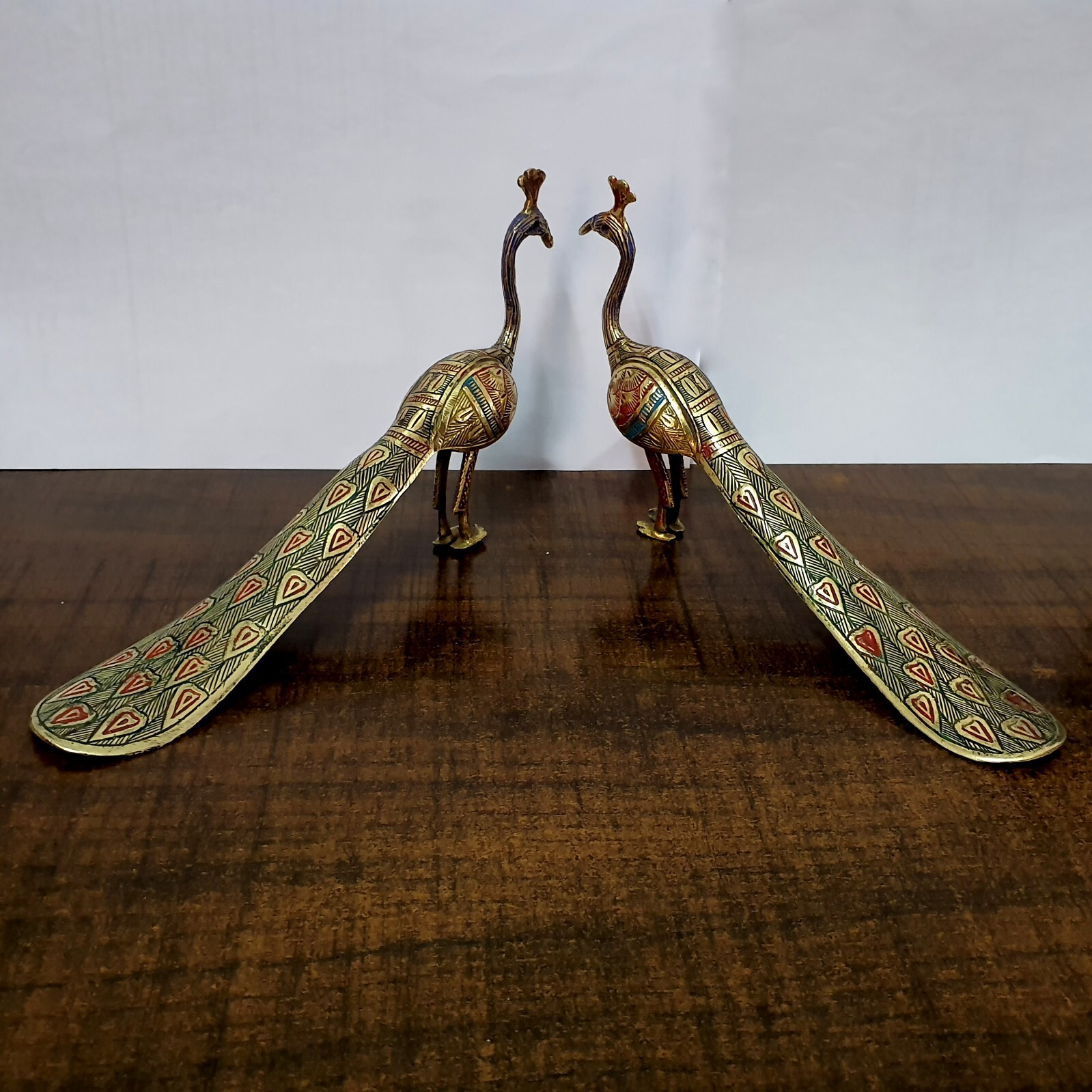 Vintage Art Deco Brass Peacock, Brass Shoe Horn, Brass Home Decor Peacock Pair