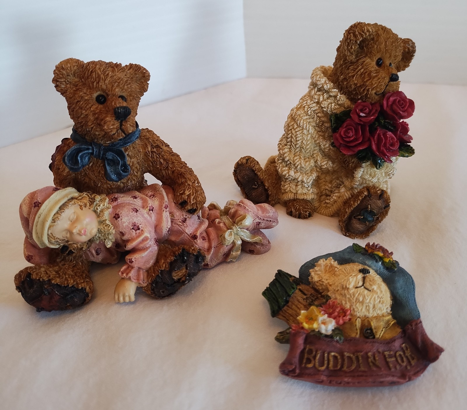 Boyds Bears and Friends, set of 3, Edmond with Shelby, Dylan & Buddin\' F.O.B