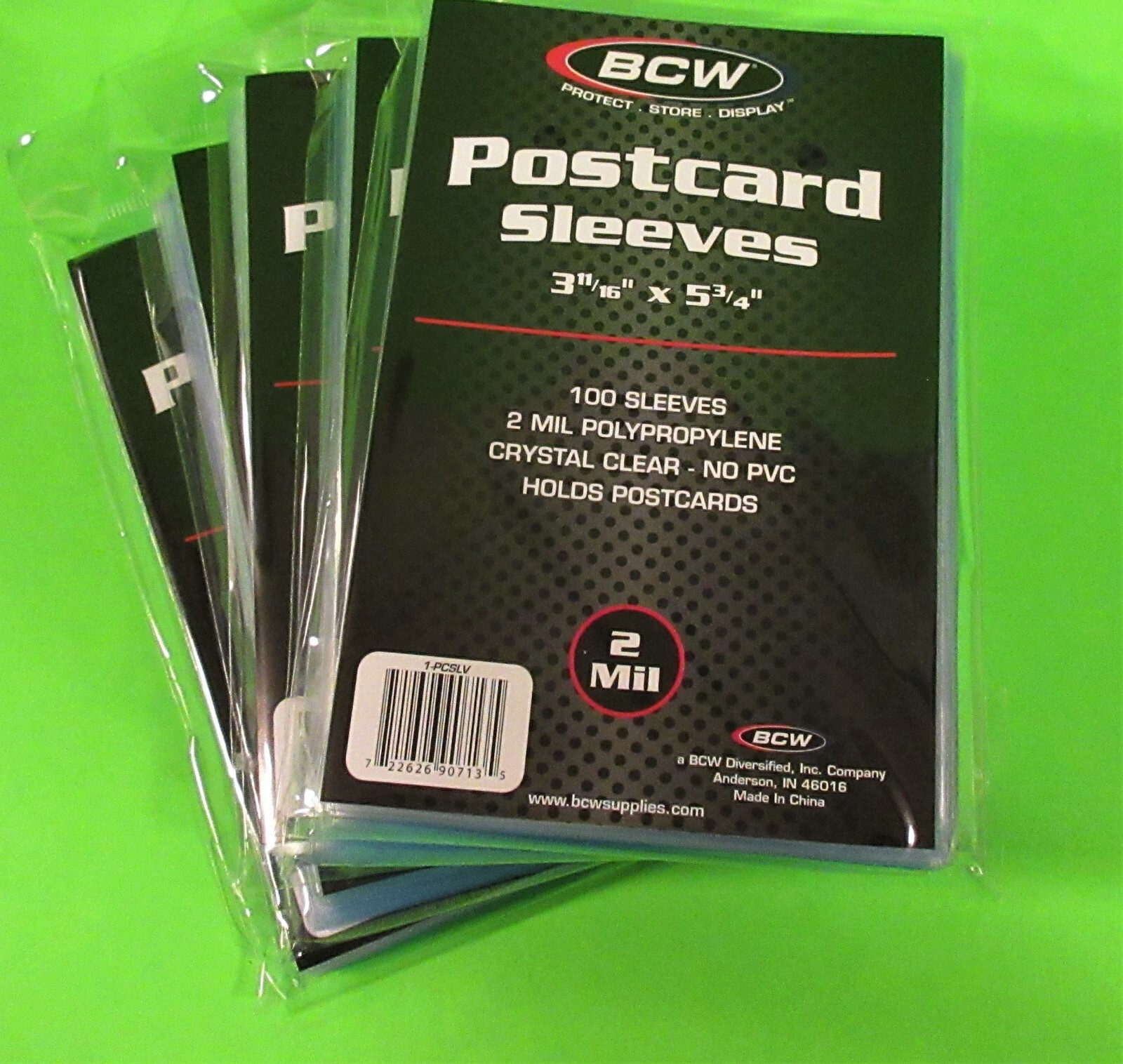 500 U.S. POSTCARD POLY SLEEVES, CRYSTAL CLEAR, NO PVC, ARCHIVAL SAFE,SKU 1-PCSLV