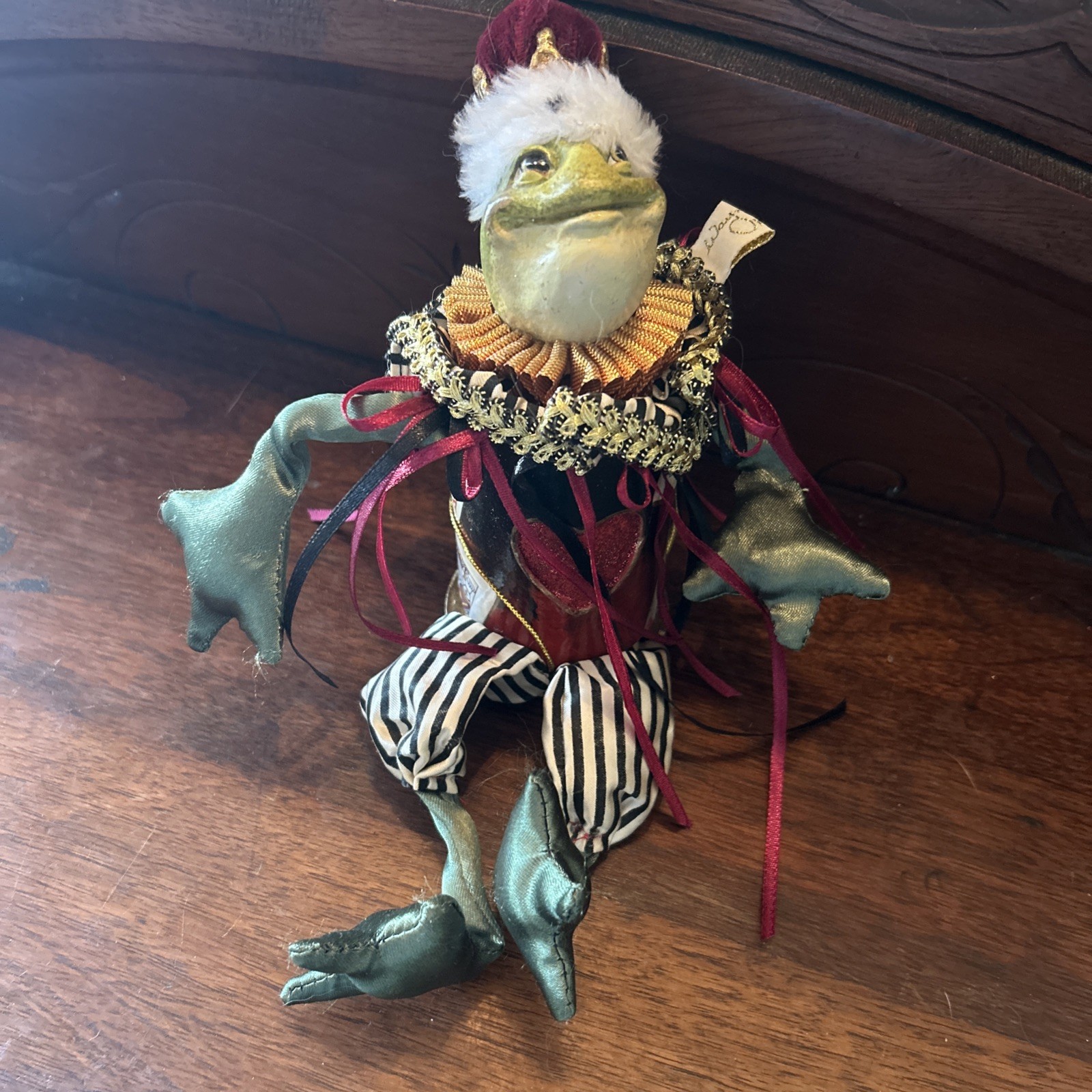 Katherine’s Collection Jester Frog Container, No Dice,  Wayne Kleski 6” Sitting