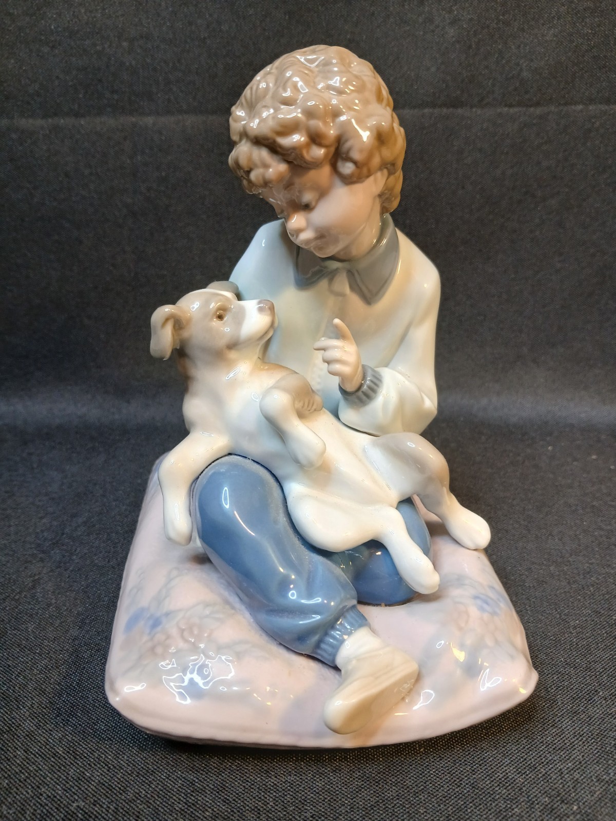 Lladro “Behave” #5703 Boy with Dog Figurine