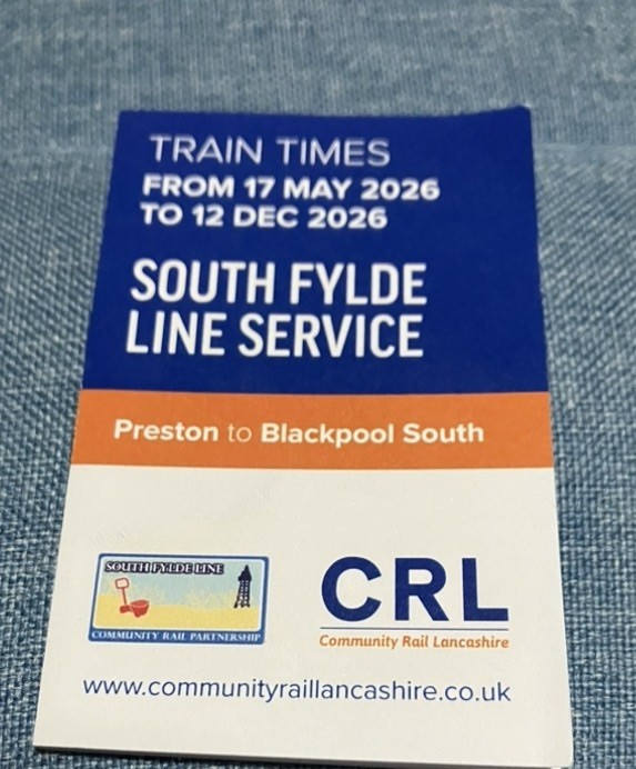 Northern Rail/Community Rail Lancashire South Fylde Line Timetable Summer 2026
