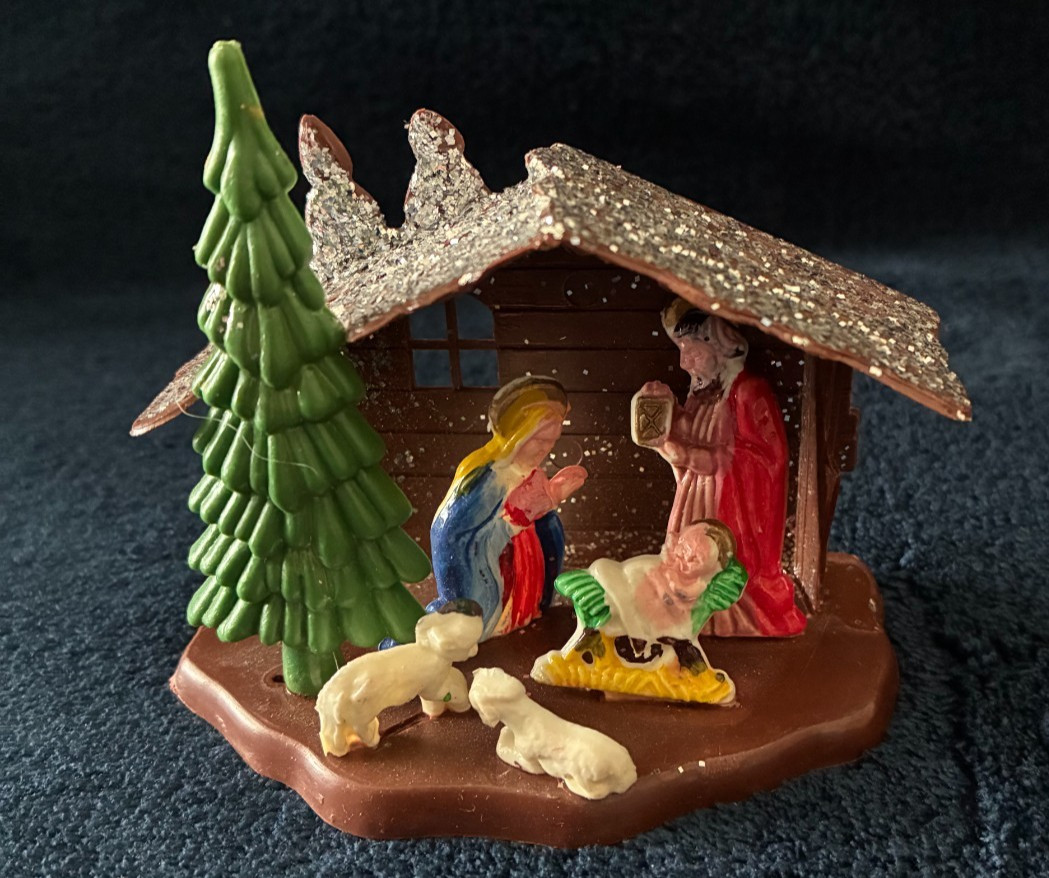 Vintage Hard Plastic Mini Nativity Set