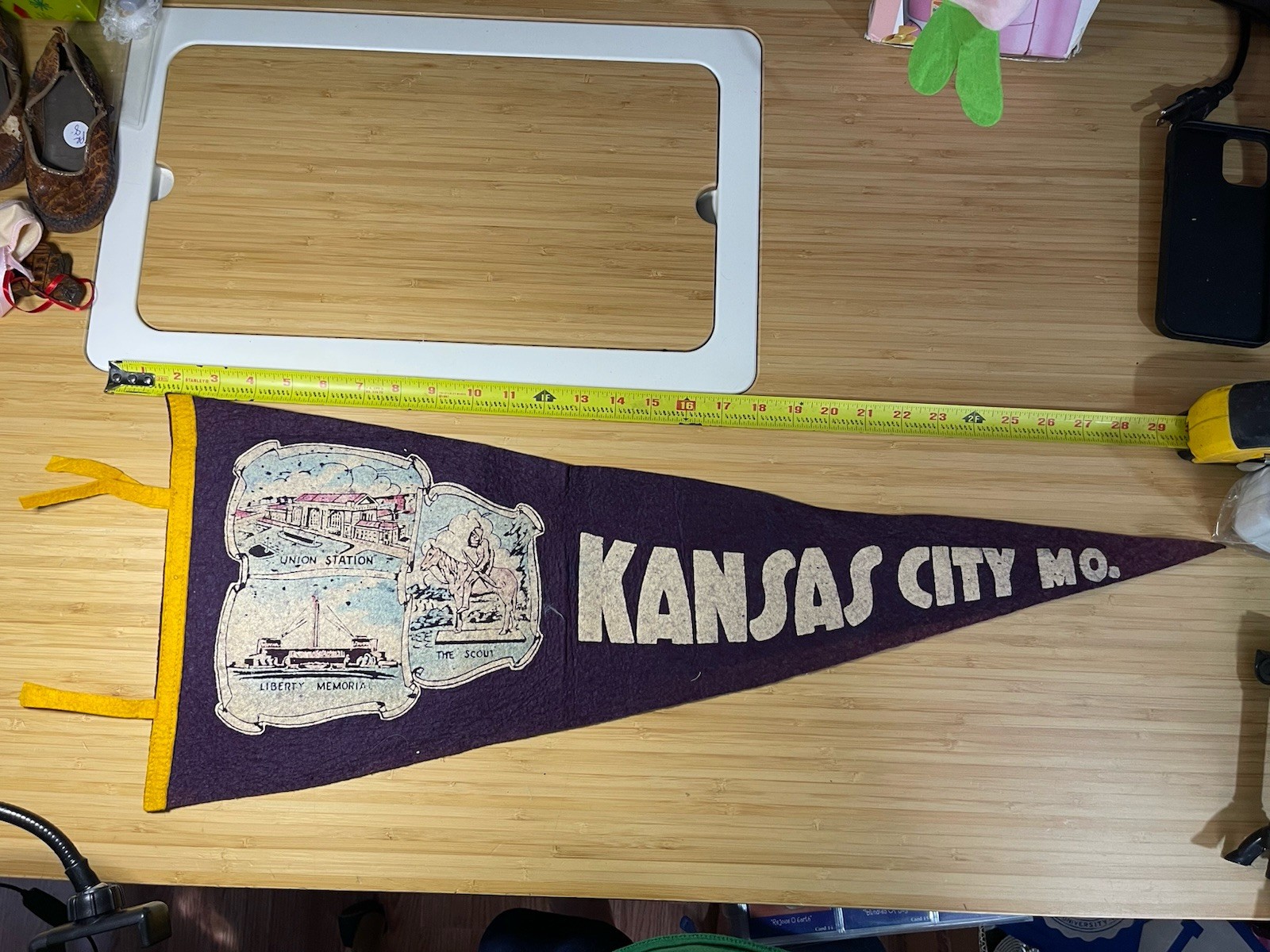 Vintage Kansas City Missouri Felt Pennant Union Station Liberty Memorial Scout