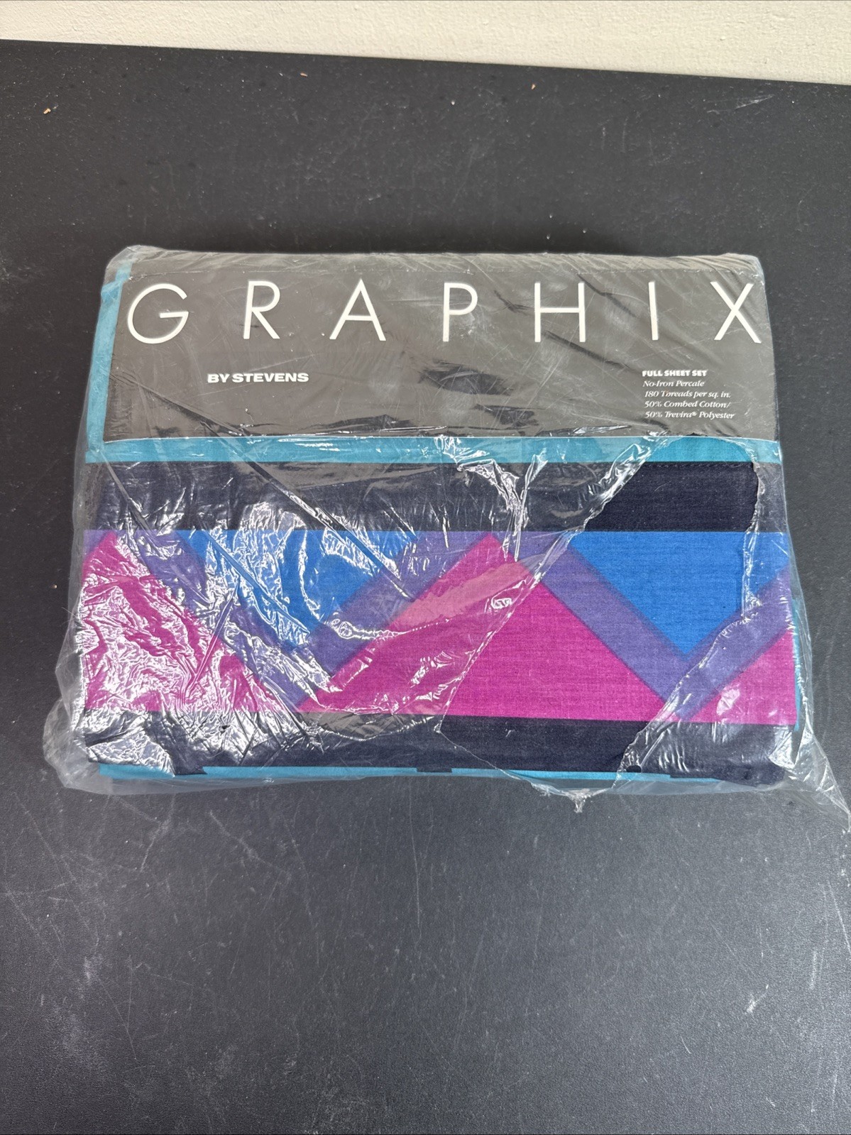 Vintage 1991 Graphix by Stevens sheets New Old Stock Geometric Full Sheet Set