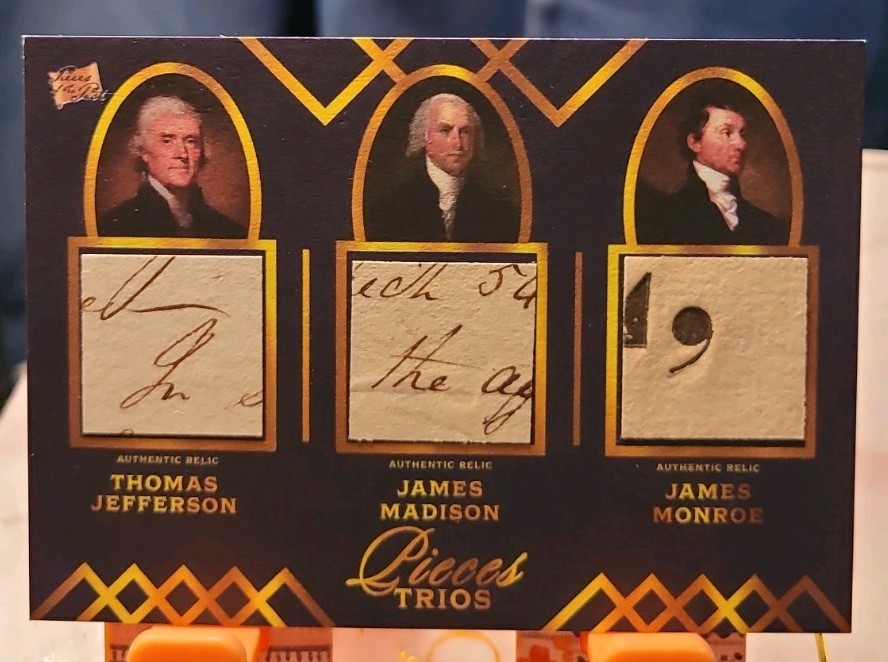 2022 pieces of the past PT-3 Pieces Trios Jefferson/Maddison/Monroe 2 with ink