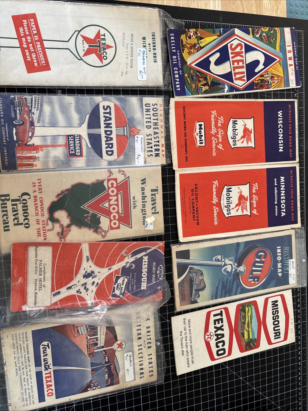 Lot of 10 Vintage Road Maps and Tourist Travel Guides - NO DUPLICATES