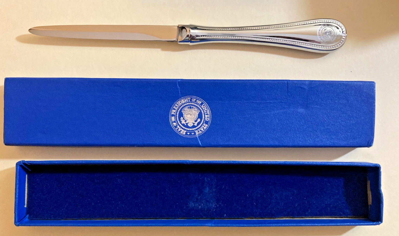 Vintage Presidential Seal White House Letter Opener Unused Mint w/ Box 90s